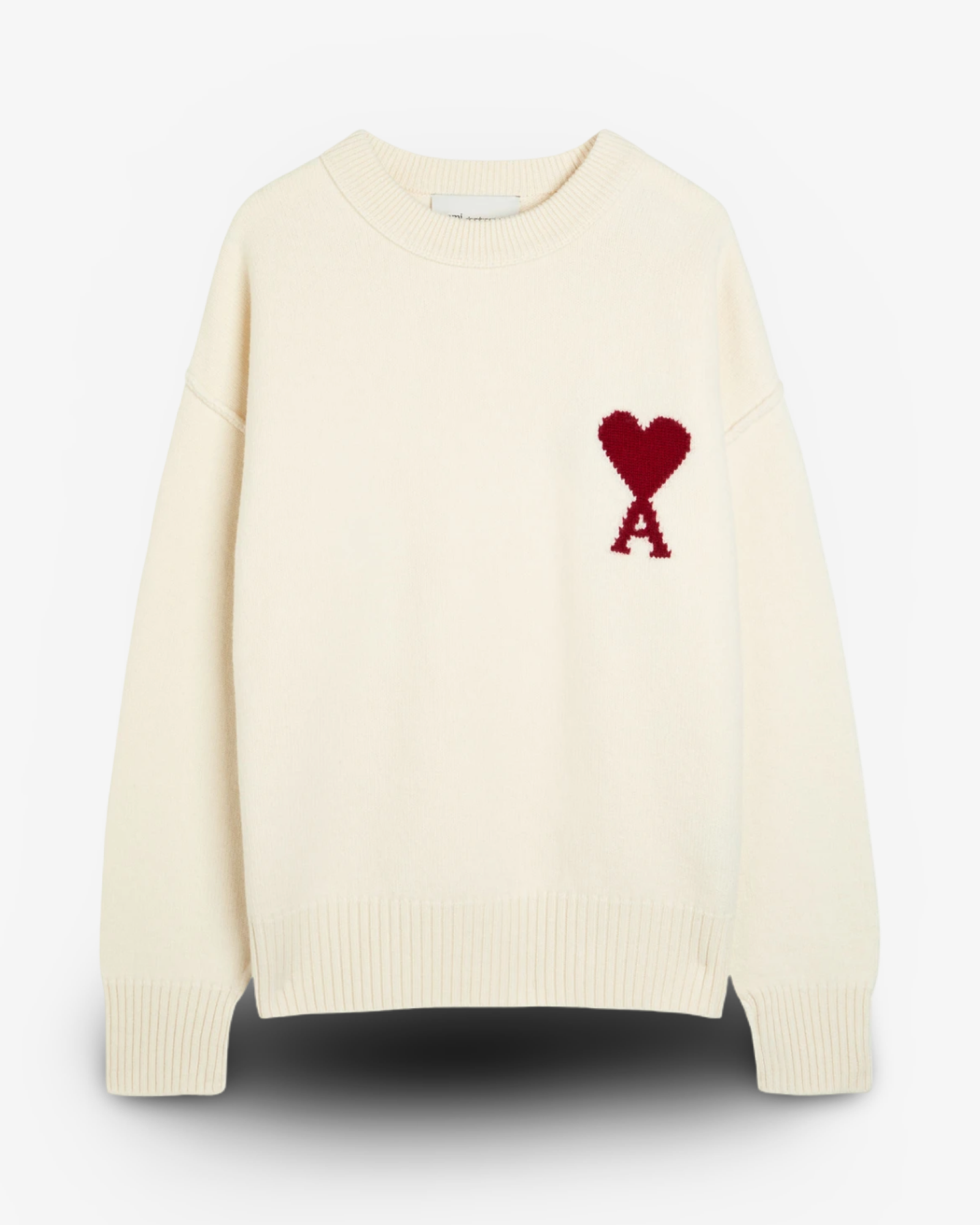 AMI PARIS DE COEUR CREWNECK SWEATER - CREAM | Premium Designer Fashion