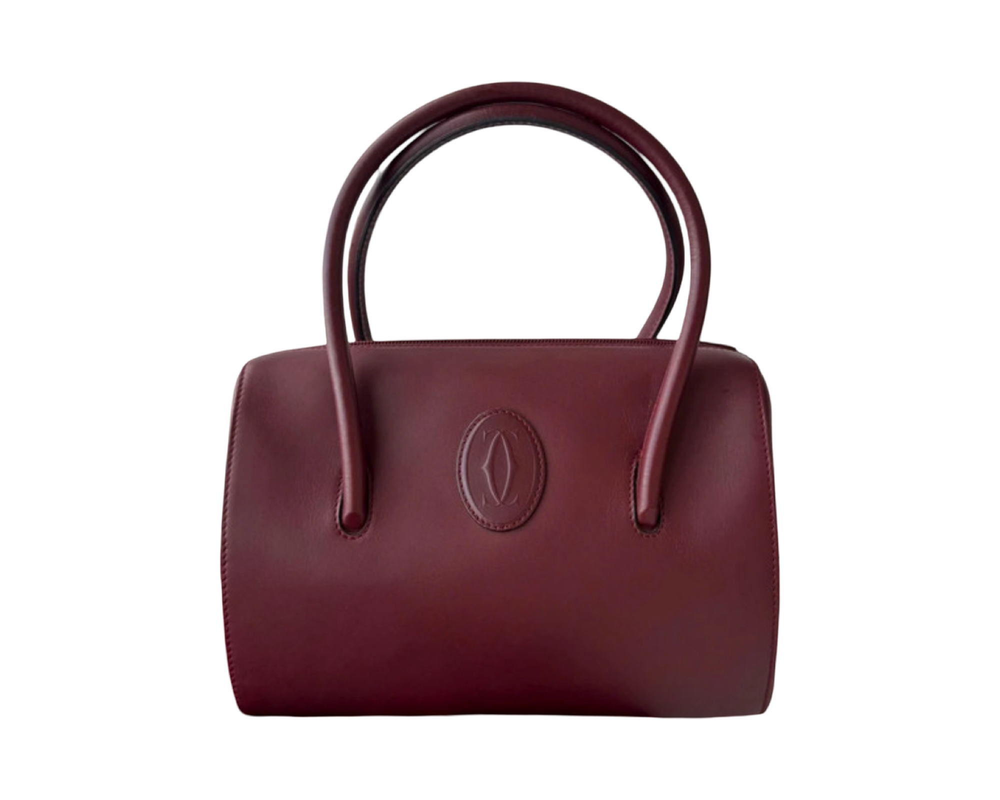 CARTIER PRE-LOVED VINTAGE MUST BORDEAUX LEATHER HANDBAG