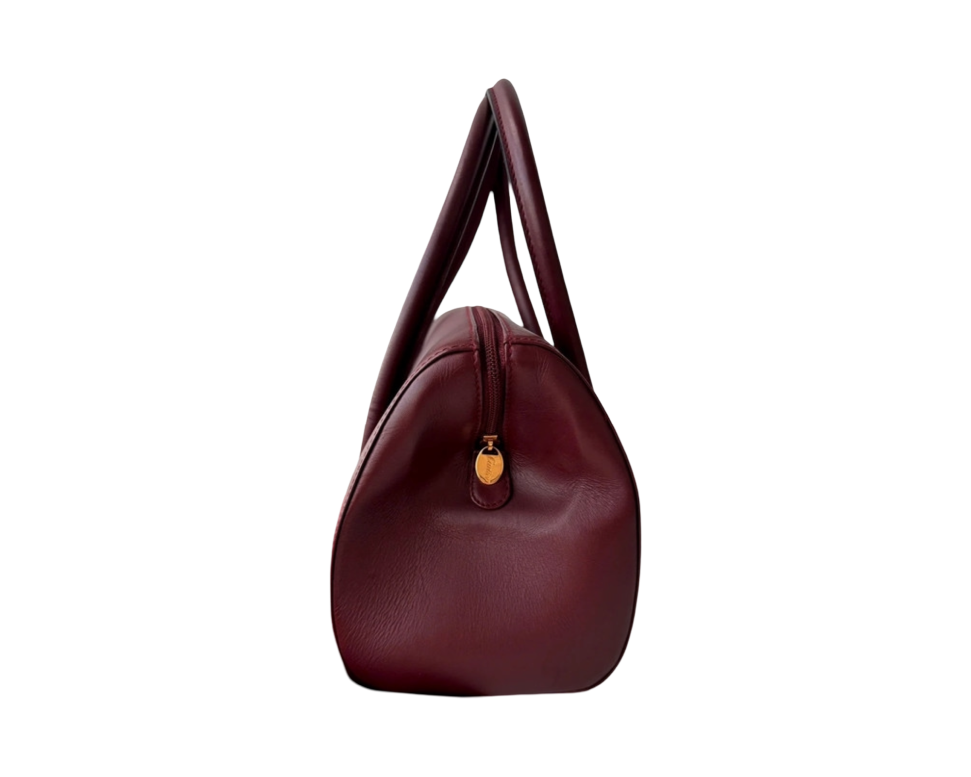 CARTIER PRE-LOVED VINTAGE MUST BORDEAUX LEATHER HANDBAG