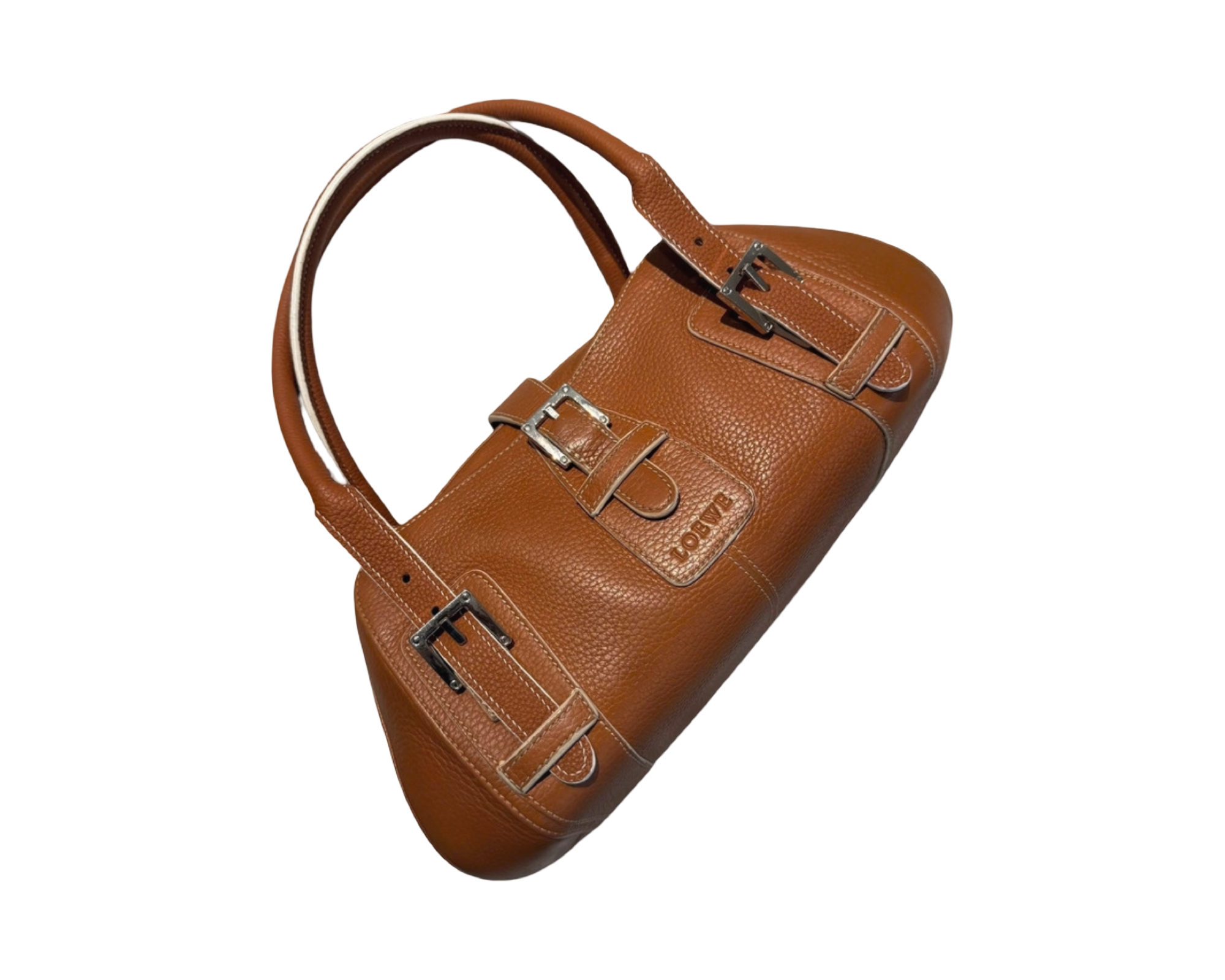 LOEWE PRE-LOVED VINTAGE SENDA LEATHER SHOULDER BAG