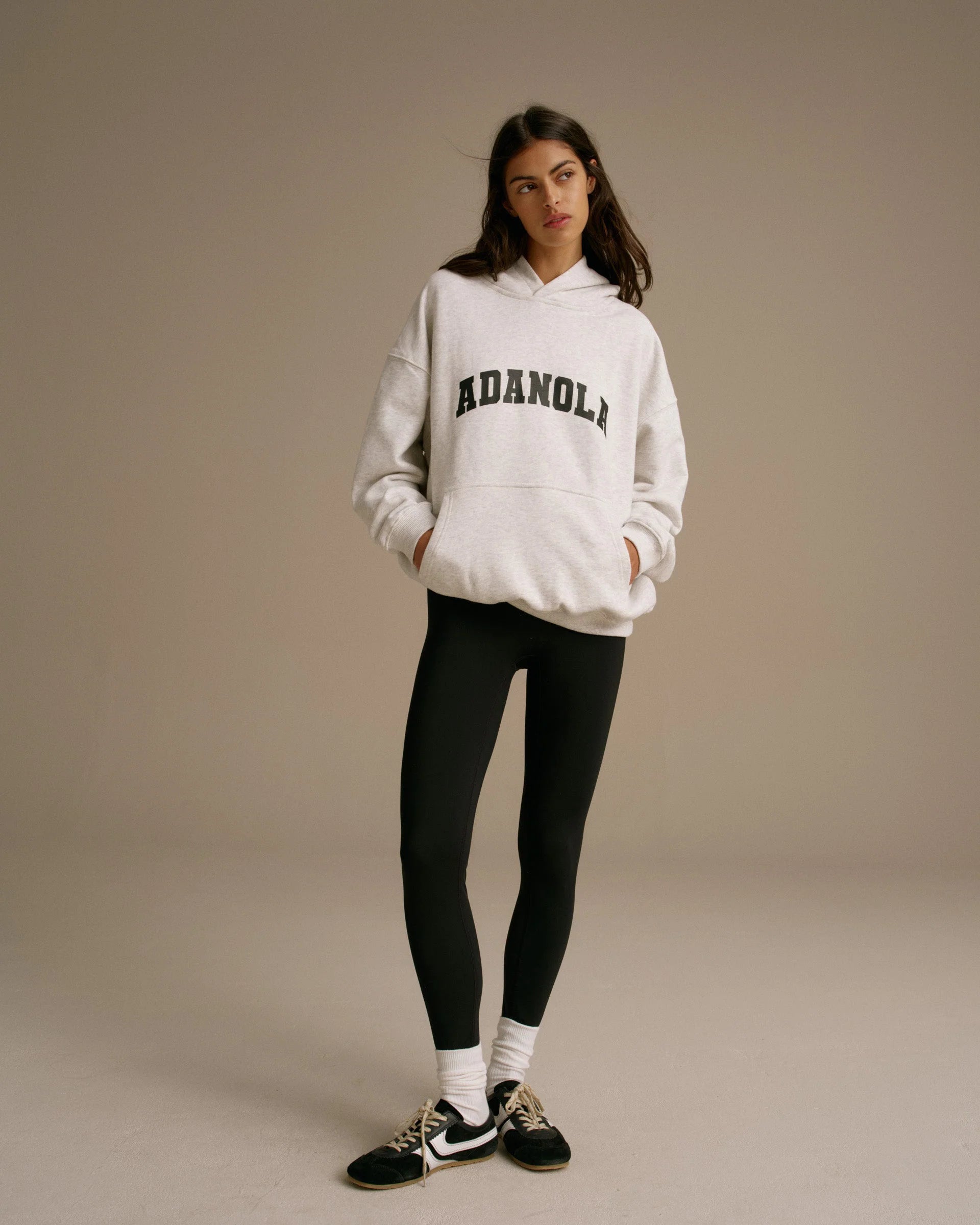 Adanola varsity oversized hoodie - Light Grey melange