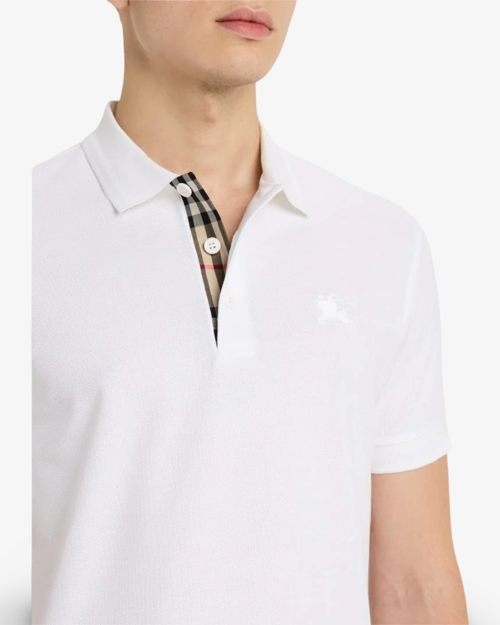 BURBERRY MONOGRAM POLO SHIRT - WHITE