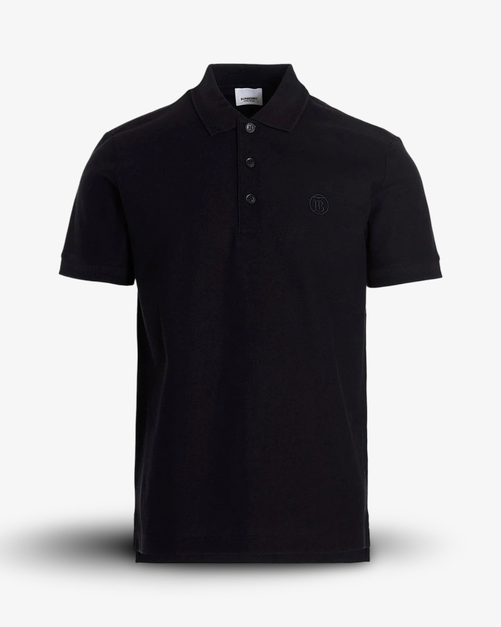 BURBERRY BRANDED CIRCLE LOGO BLUE POLO SHIRT - NAVY