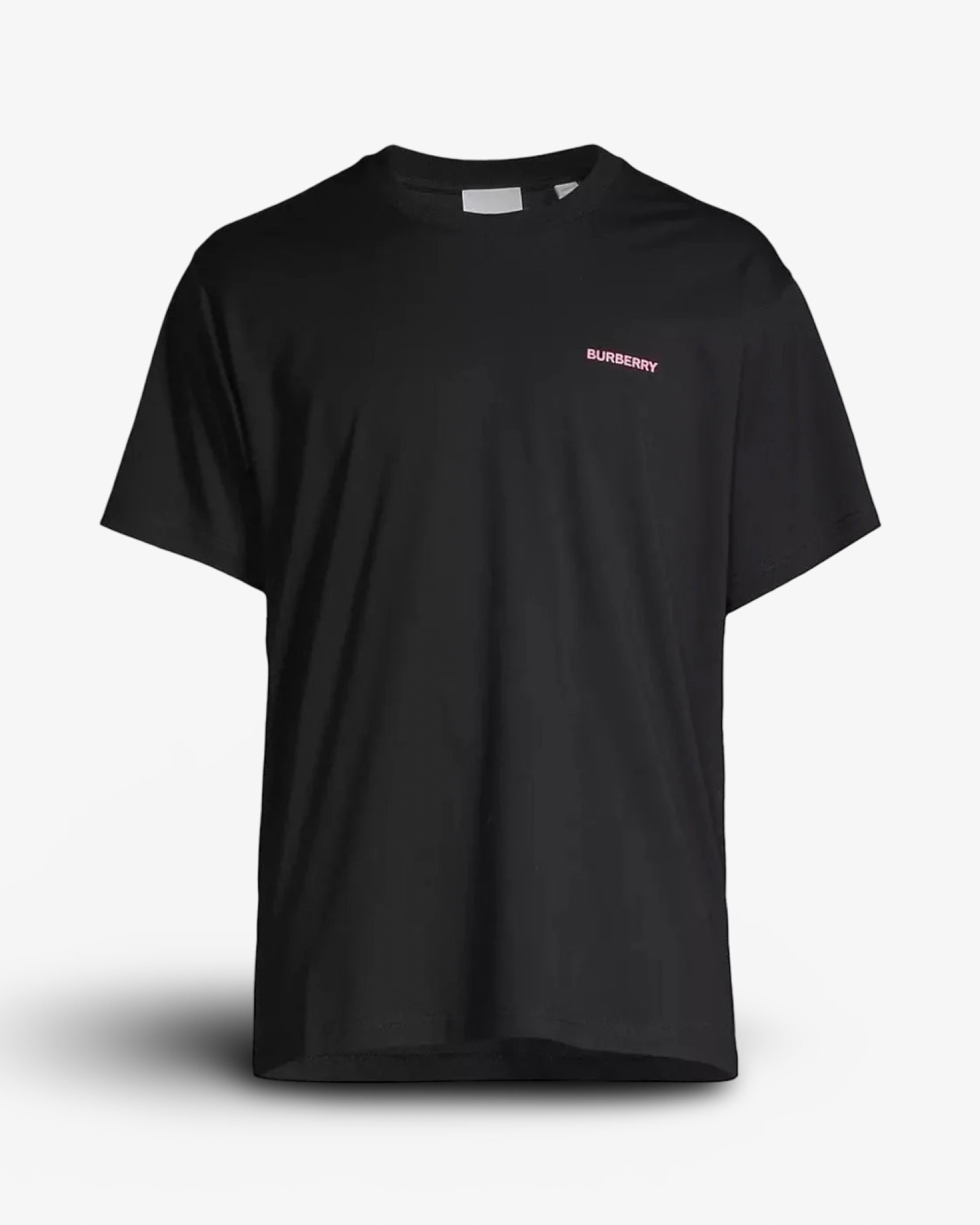 BURBERRY BRANDED BACK LOGO BLACK T-SHIRT - BLACK/PINK