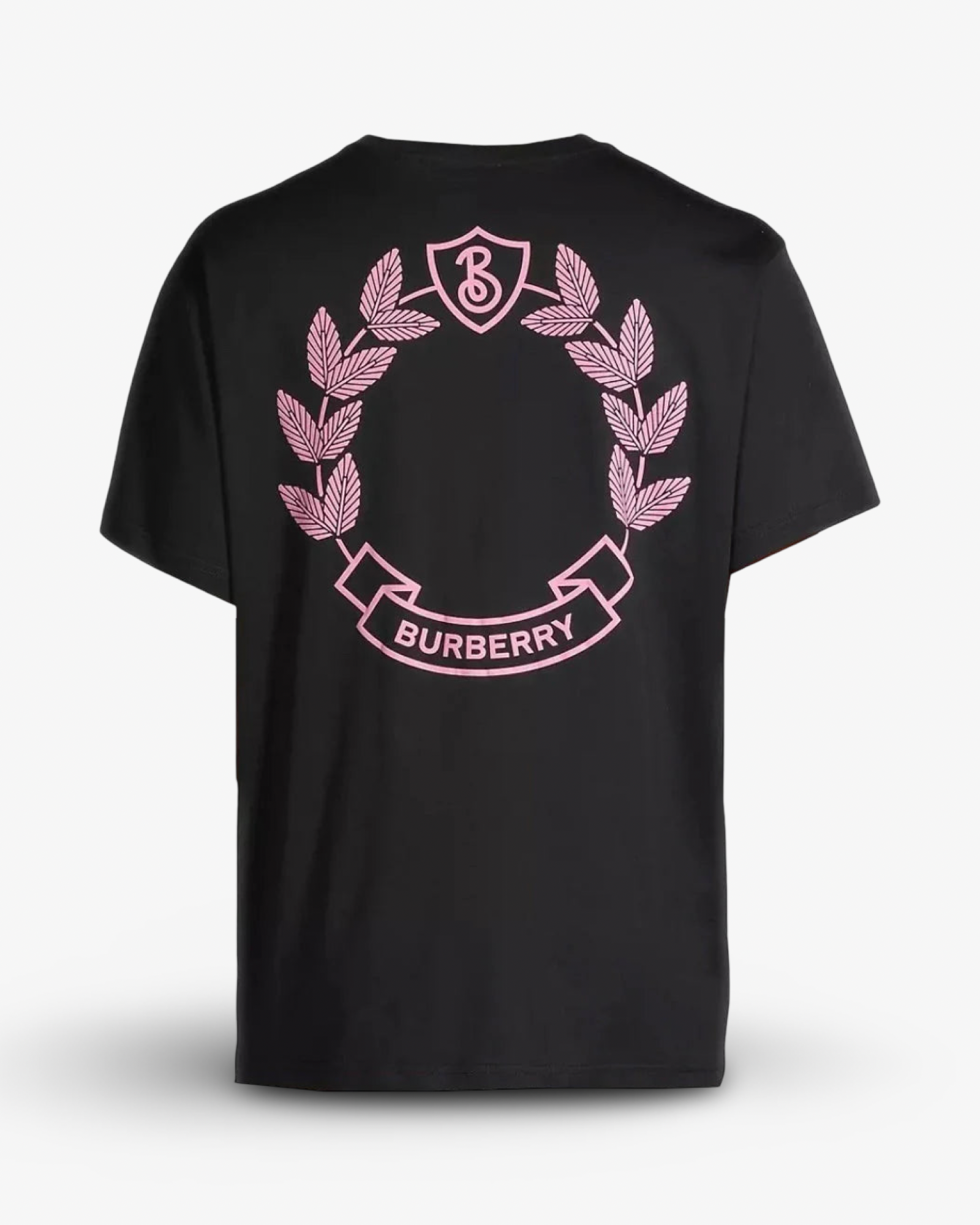 BURBERRY BRANDED BACK LOGO BLACK T-SHIRT - BLACK/PINK