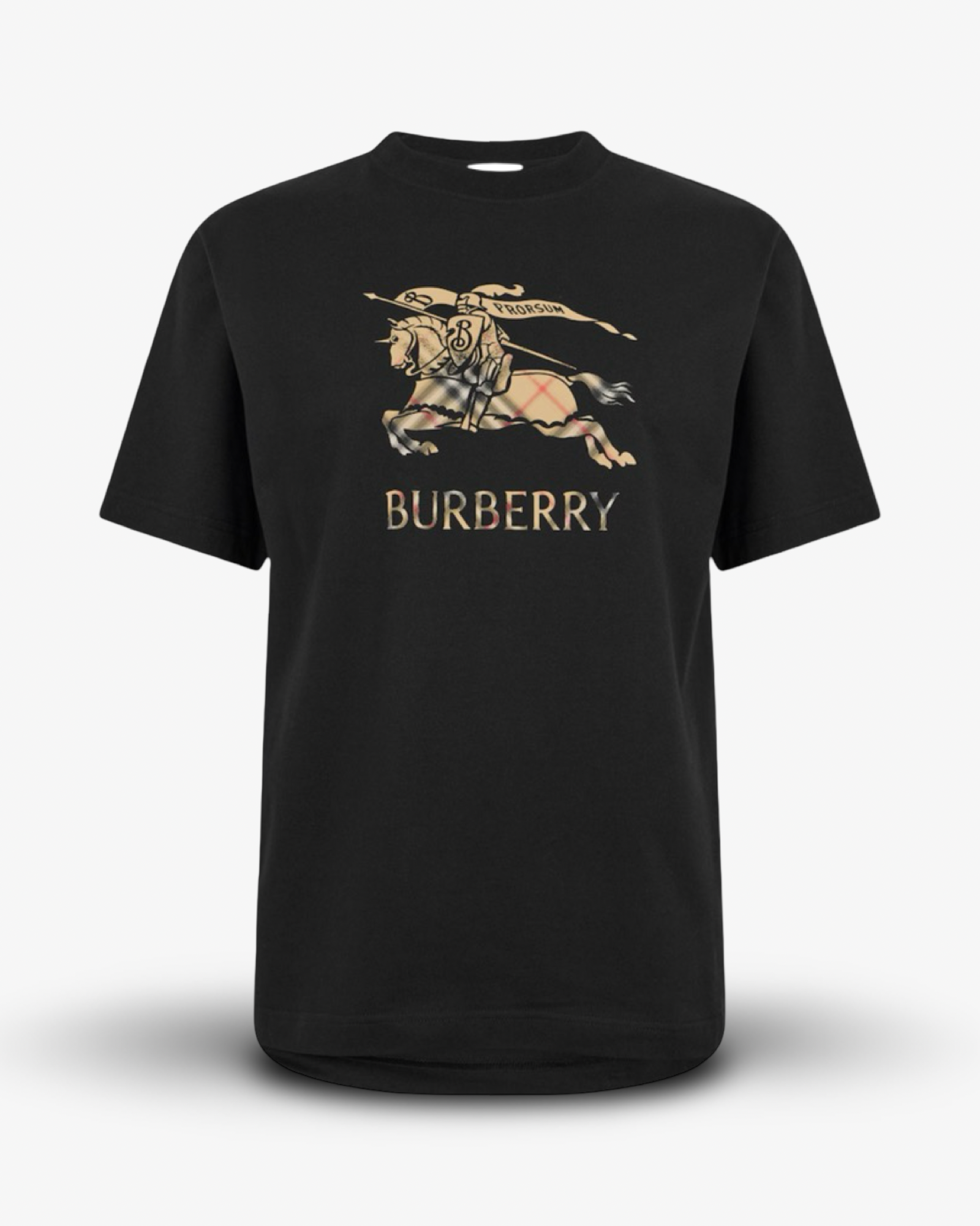 BURBERRY EQUESTRIAN KNIGHT T-SHIRT - BLACK