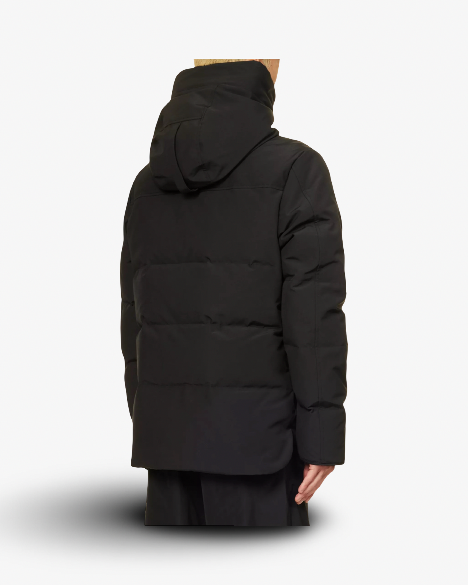 CANADA GOOSE MACMILLAN FUNNEL-NECK TWILL-DOWN PARKA JACKET BLACK