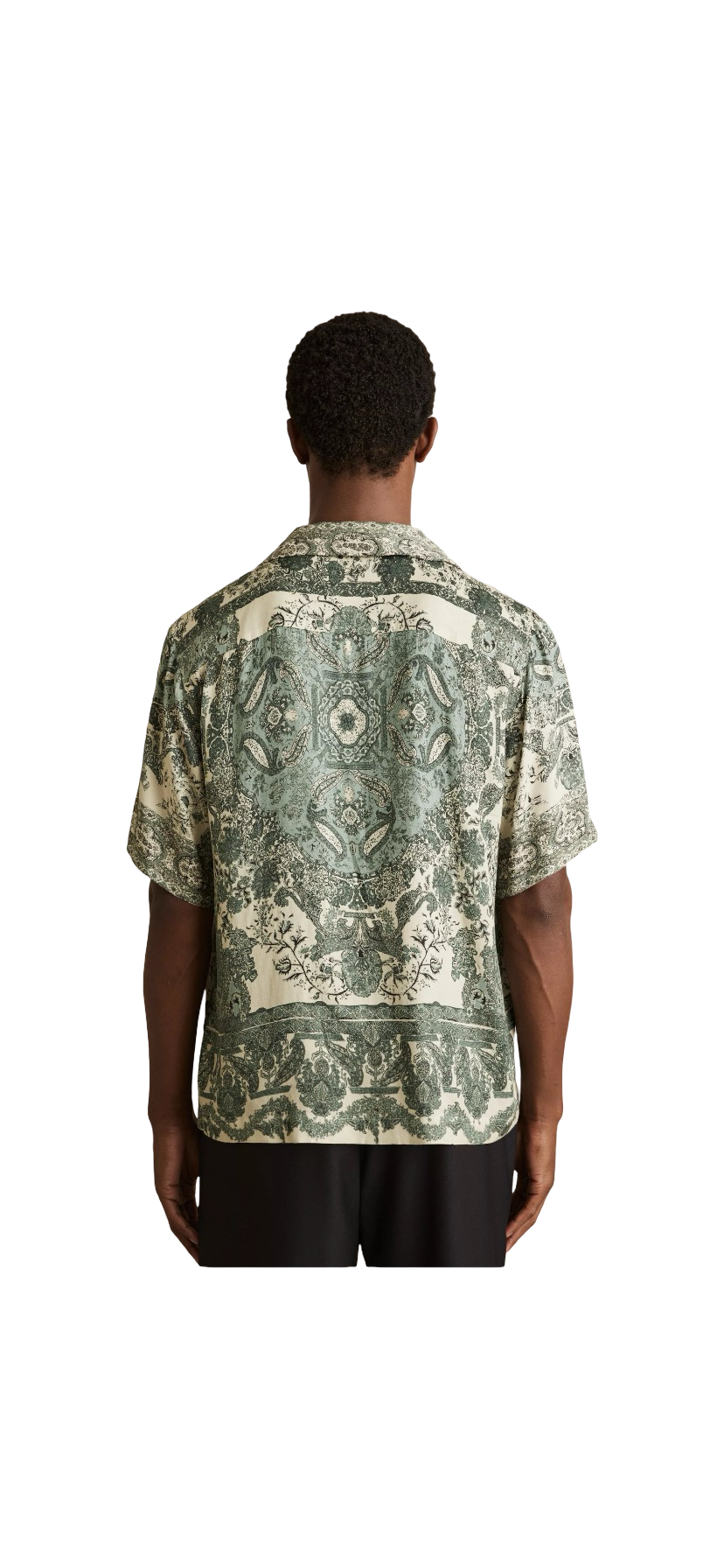 REISS SAMBERG SHORT SLEEVE PAISLEY PRINT SHIRT GREEN