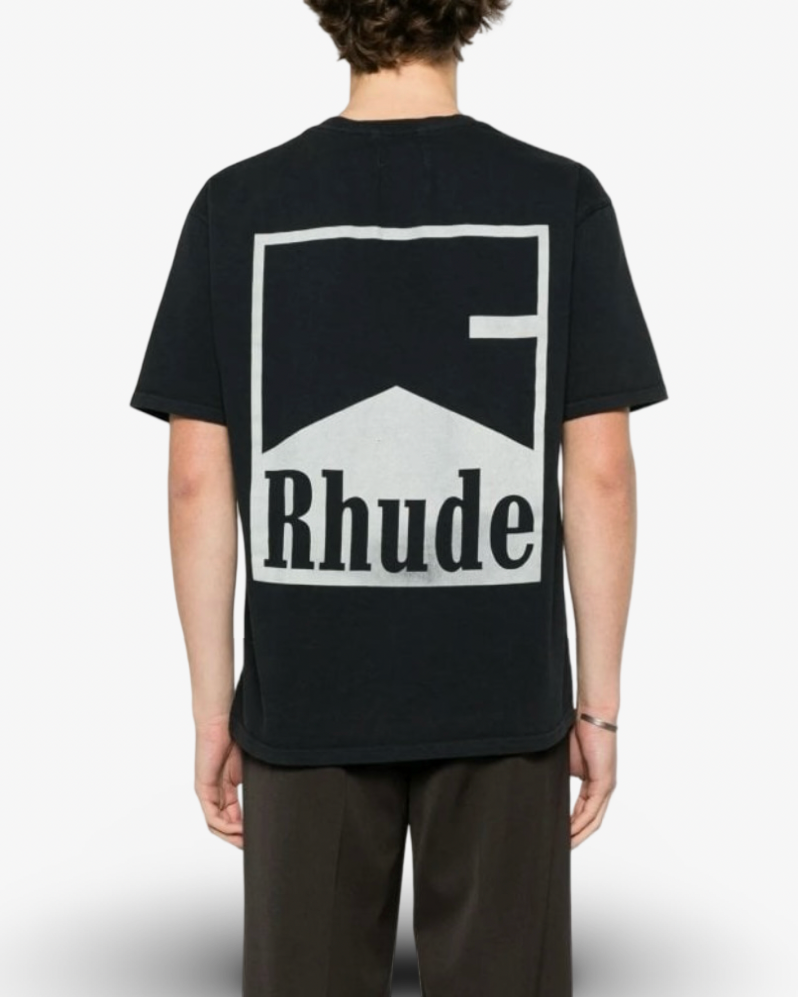 RHUDE CHEVRON LOGO PRINT T-SHIRT