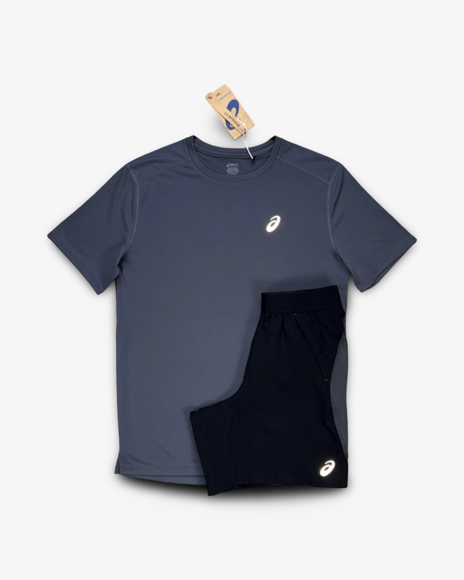 ASICS CORE ROAD SHORTS SET 'GREY/BLACK'