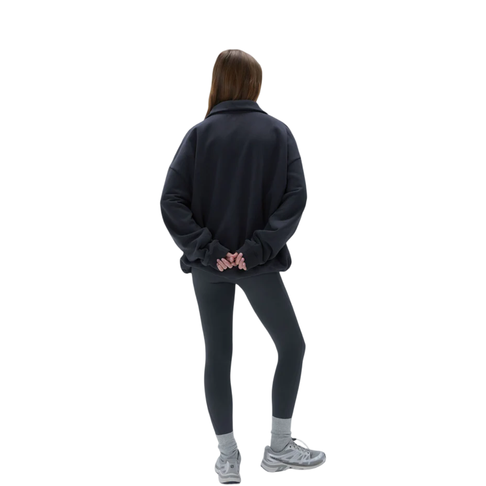 ADANOLA FUNNEL NECK ZIP SWEATSHIRT GREY