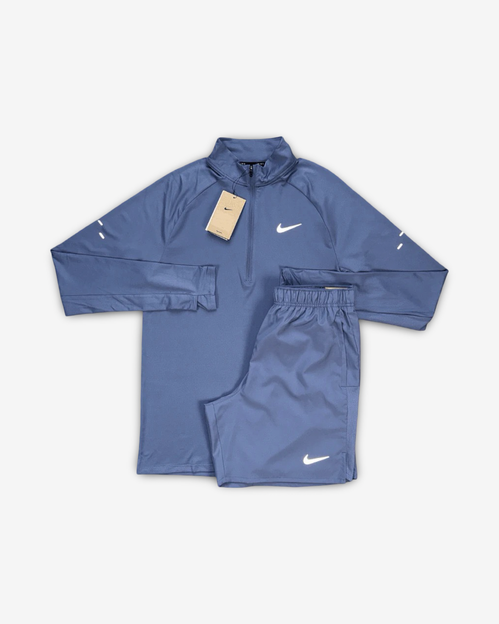 NIKE STRIDE 114 ZIP SHORTS SET 'WORLD INDIGO'