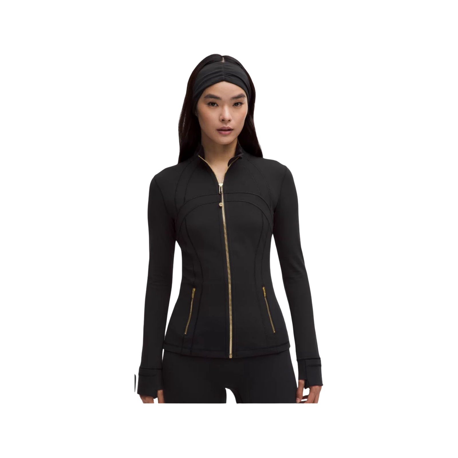LULULEMON DEFINE JACKET BLACK AND GOLD