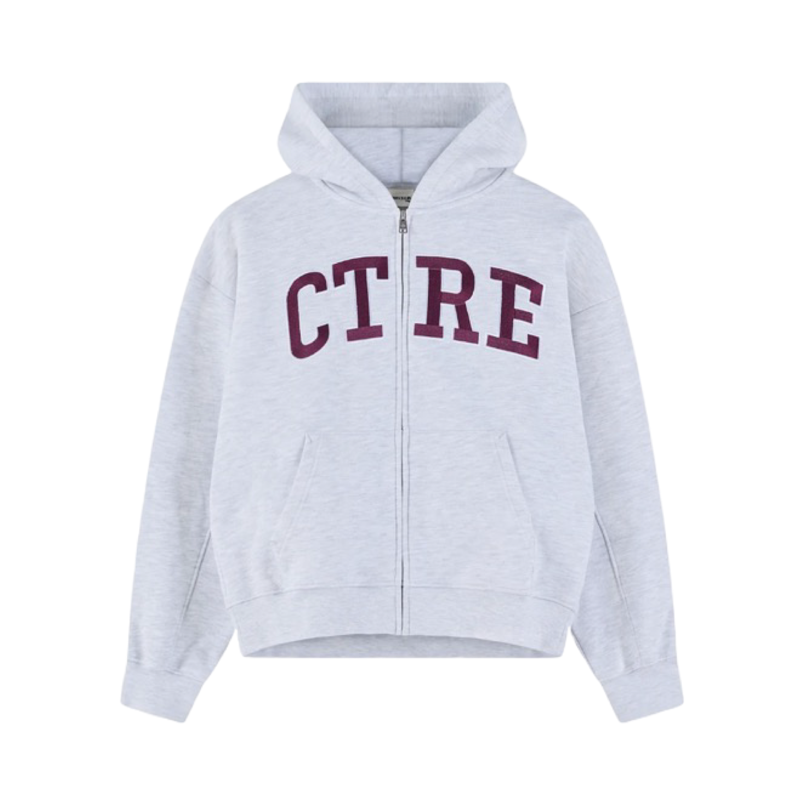 THE COUTURE CLUB EMBROIDERED CTRE ZIP THROUGH HOODIE GREY MARL