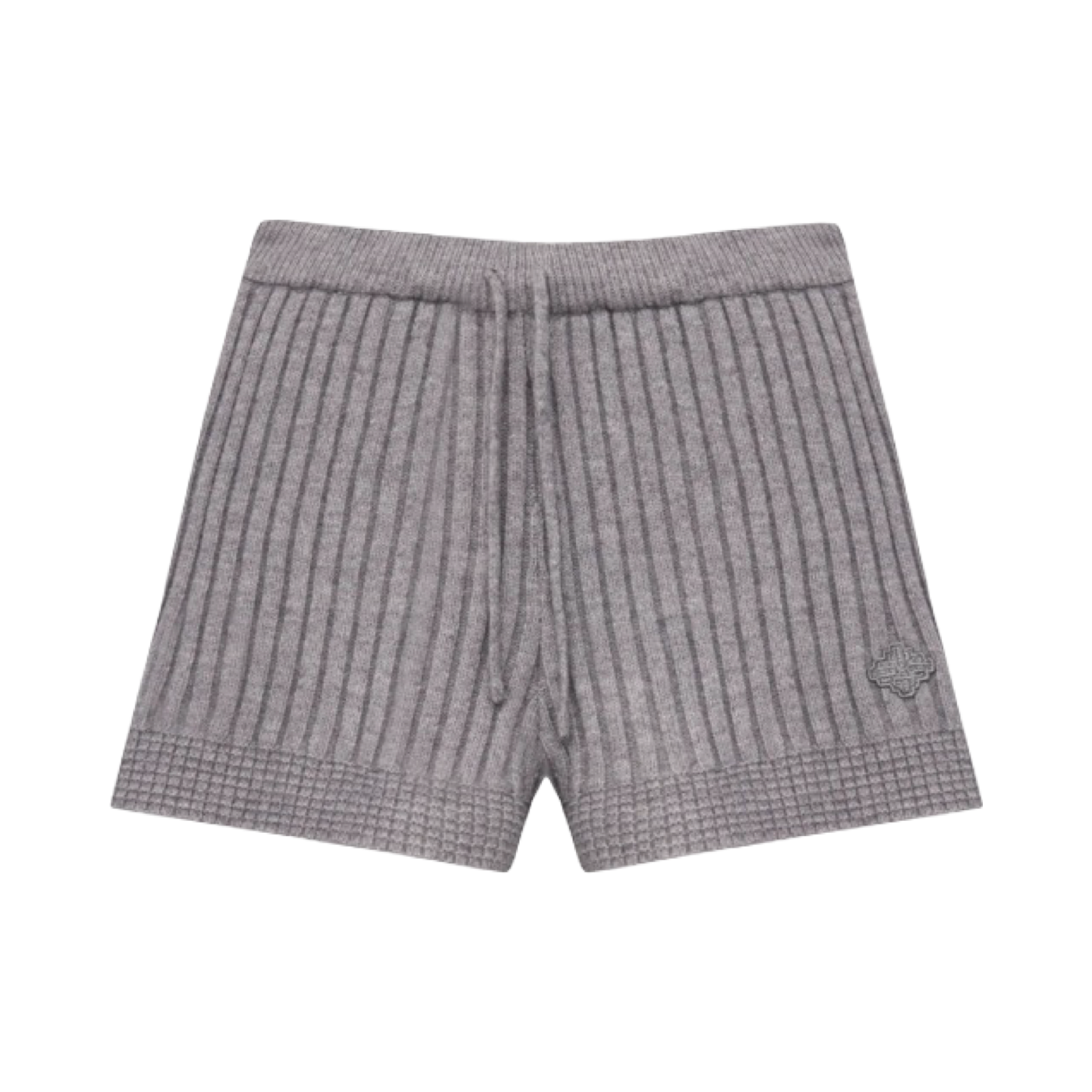 THE COUTURE CLUB CONTRAST KNIT MINI SHORTS GREY MARL