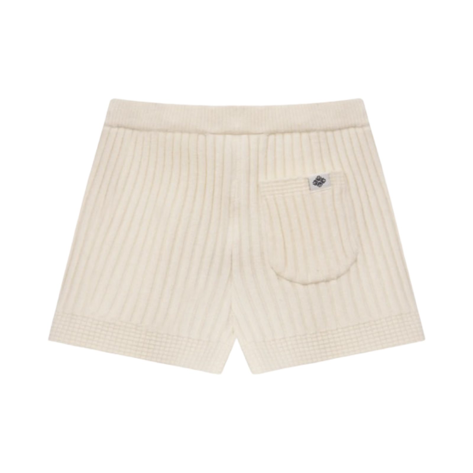 THE COUTURE CLUB CONTRAST KNIT MINI SHORTS ECRU