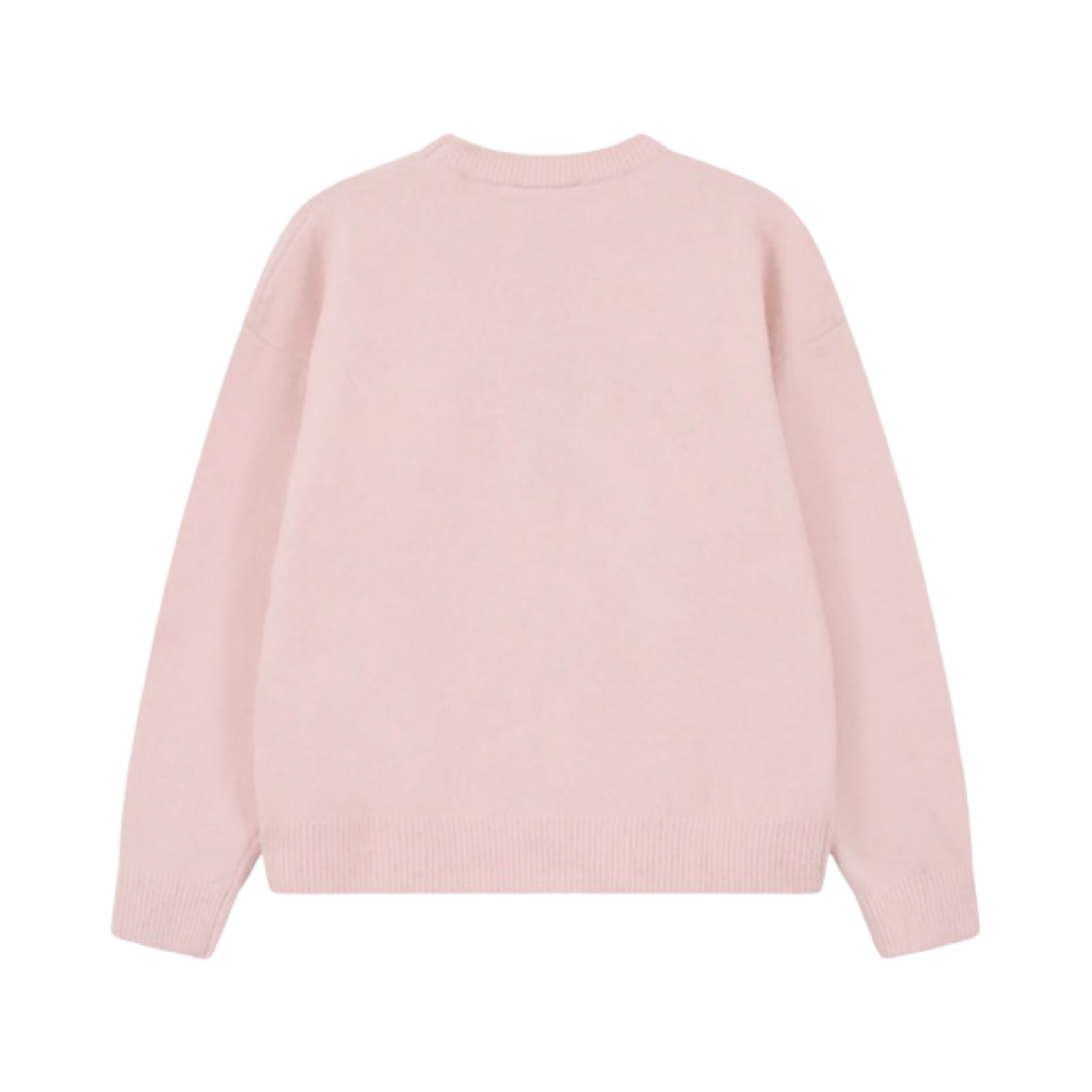 THE COUTURE CLUB MONOGRAM FLUFFY KNIT CREW PINK