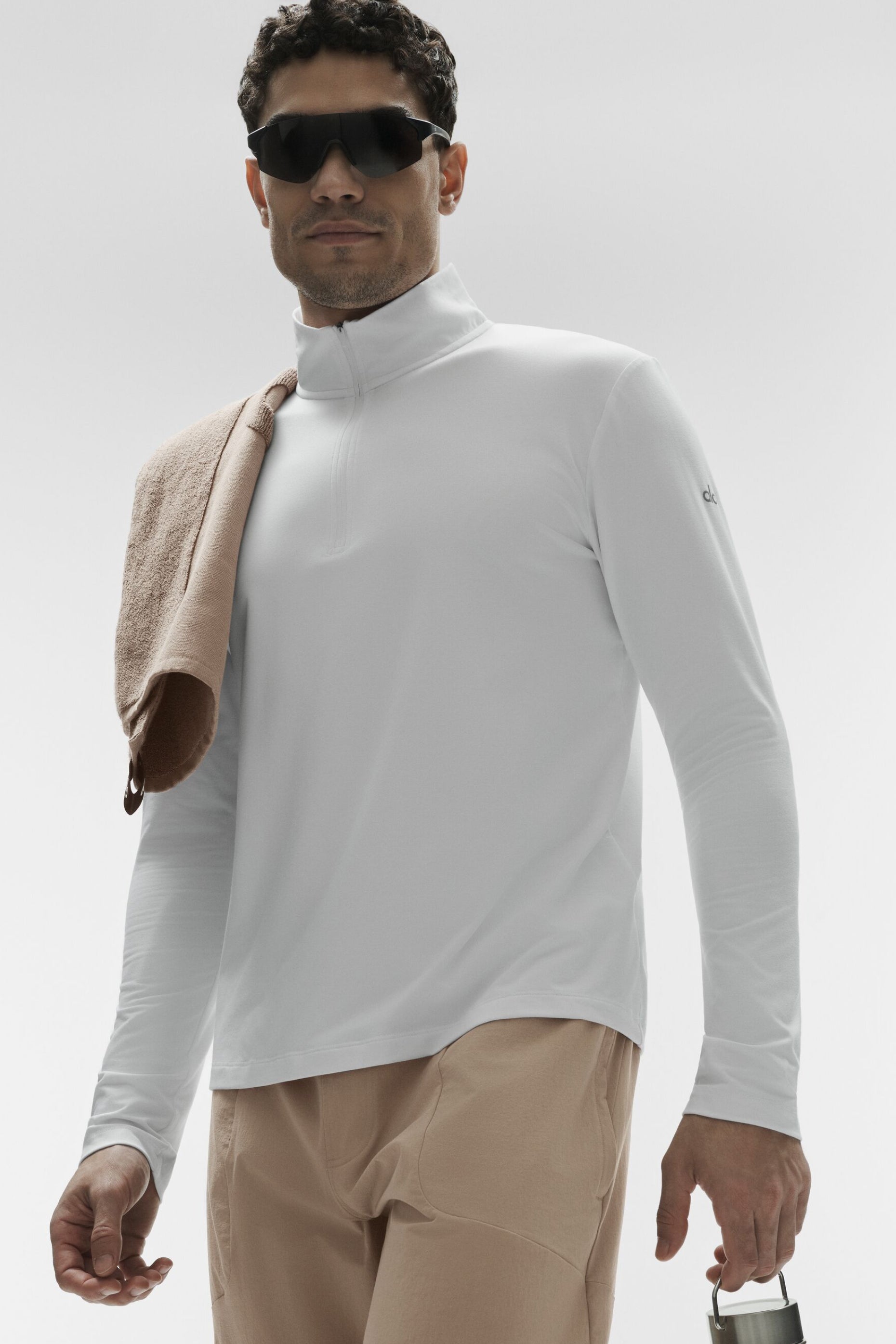 Alo Conquer 1/4 Zip Reform Long Sleeve - White