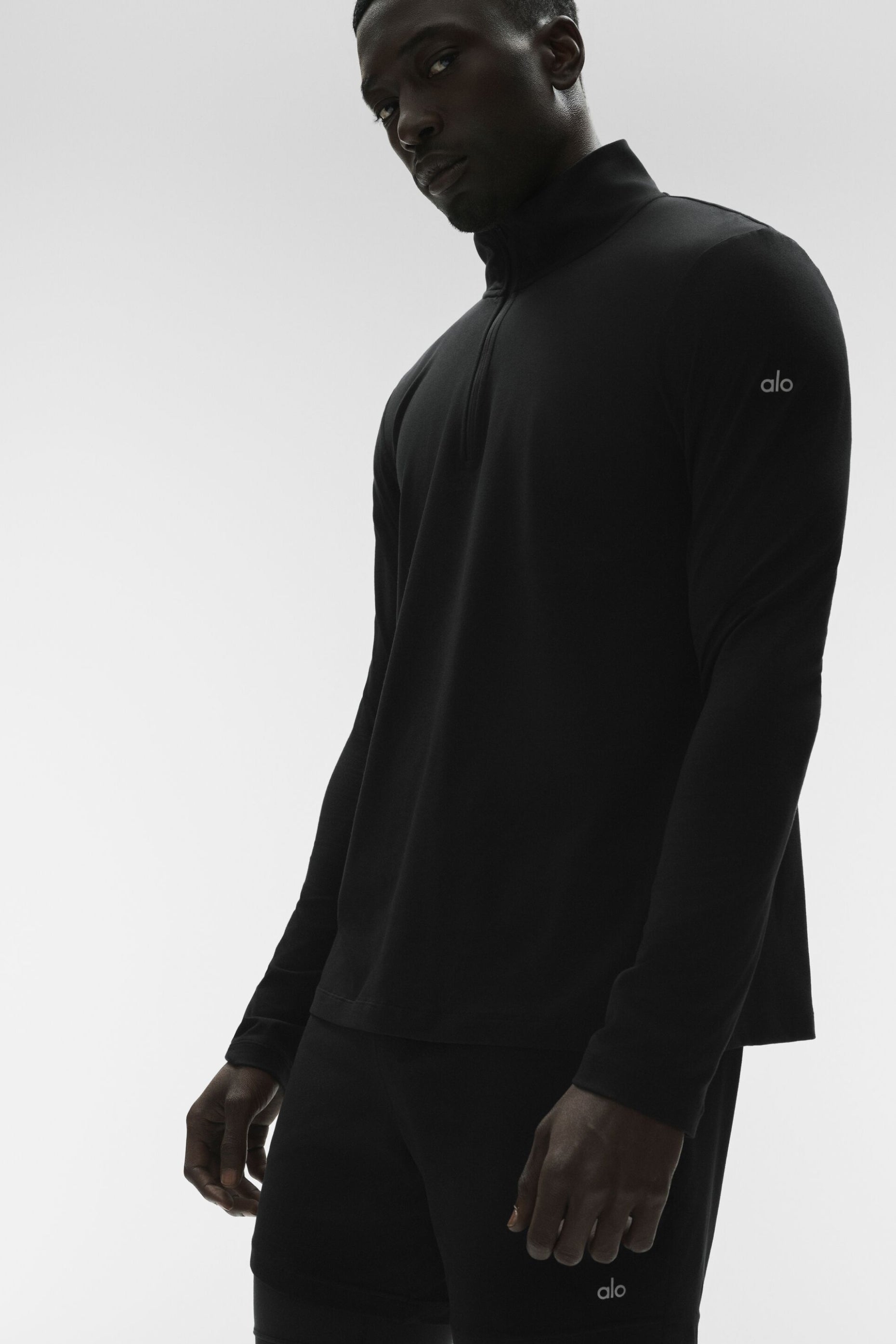 Alo Conquer 1/4 Zip Reform Long Sleeve - Black
