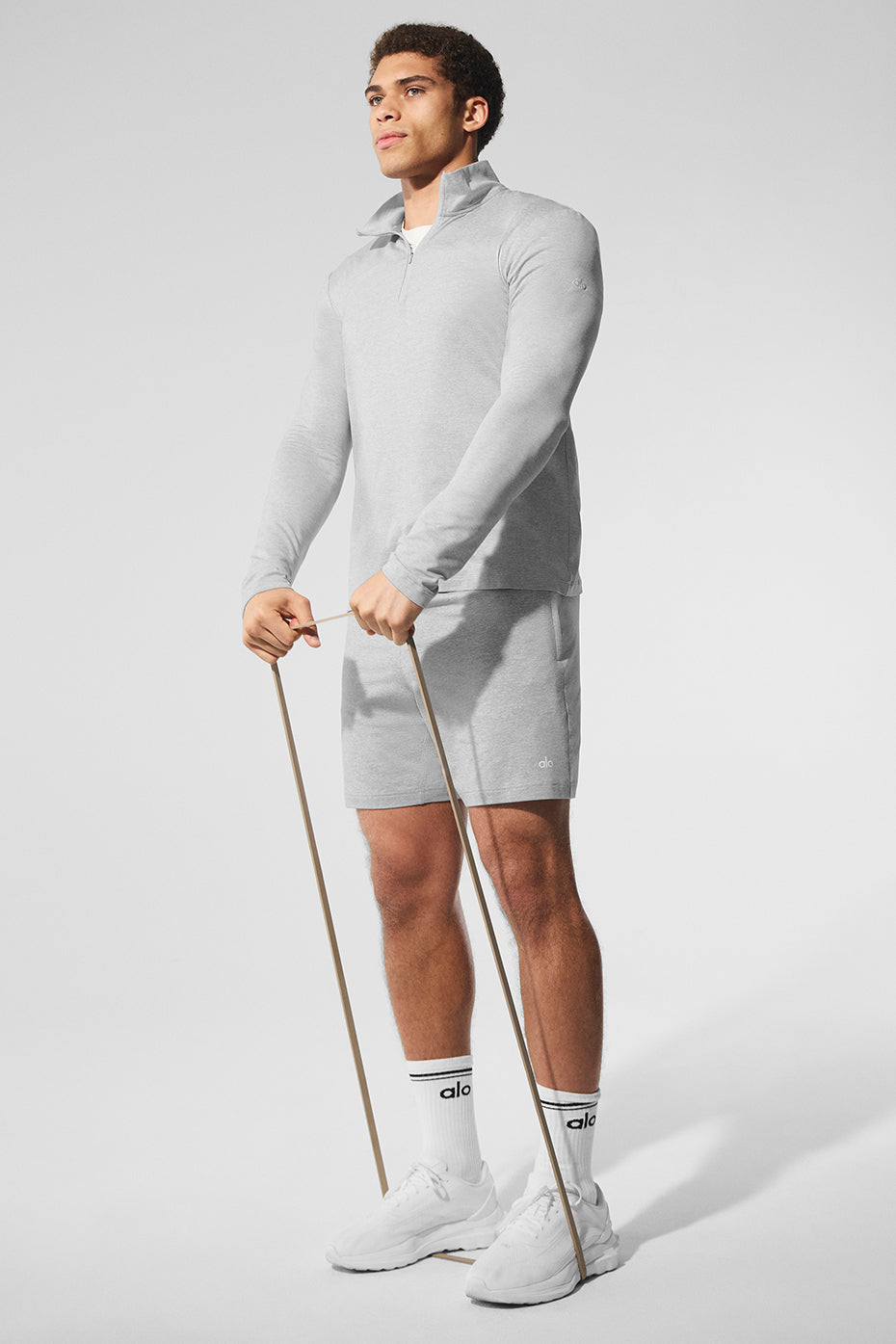Alo Conquer 1/4 Zip Reform Long Sleeve - Athletic Heather Grey
