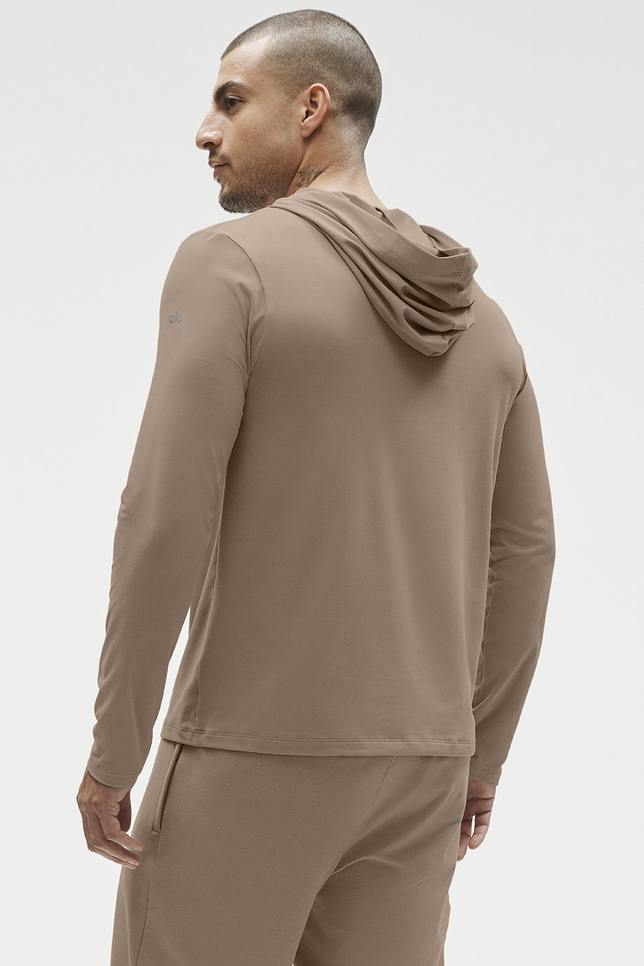 Alo Conquer Reform Long Sleeve With Hood - Gravel