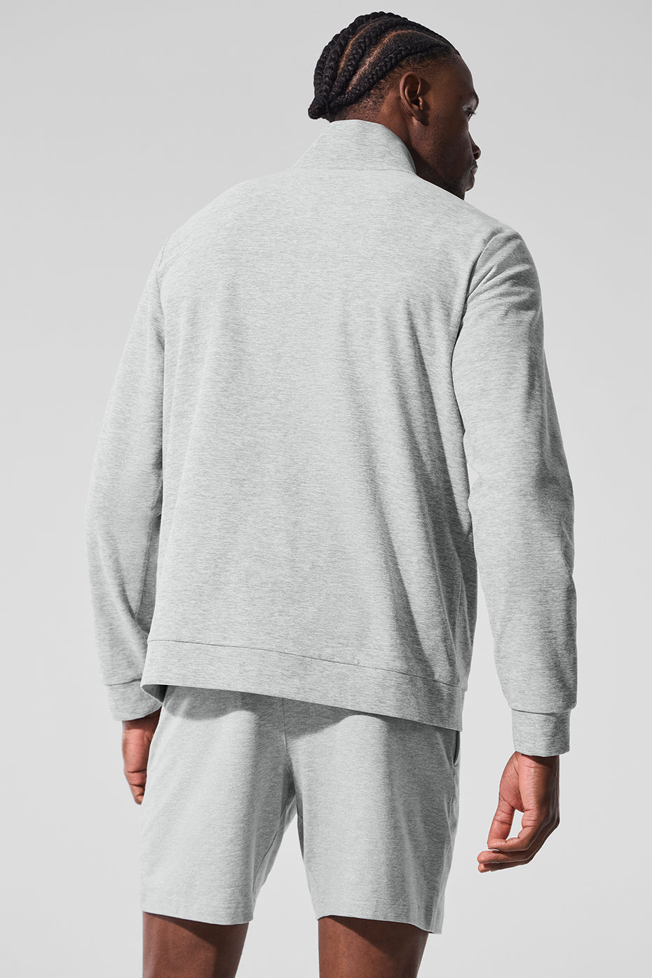 Alo Conquer Max Mock Nevk Full Zip - Athletic Heather Grey