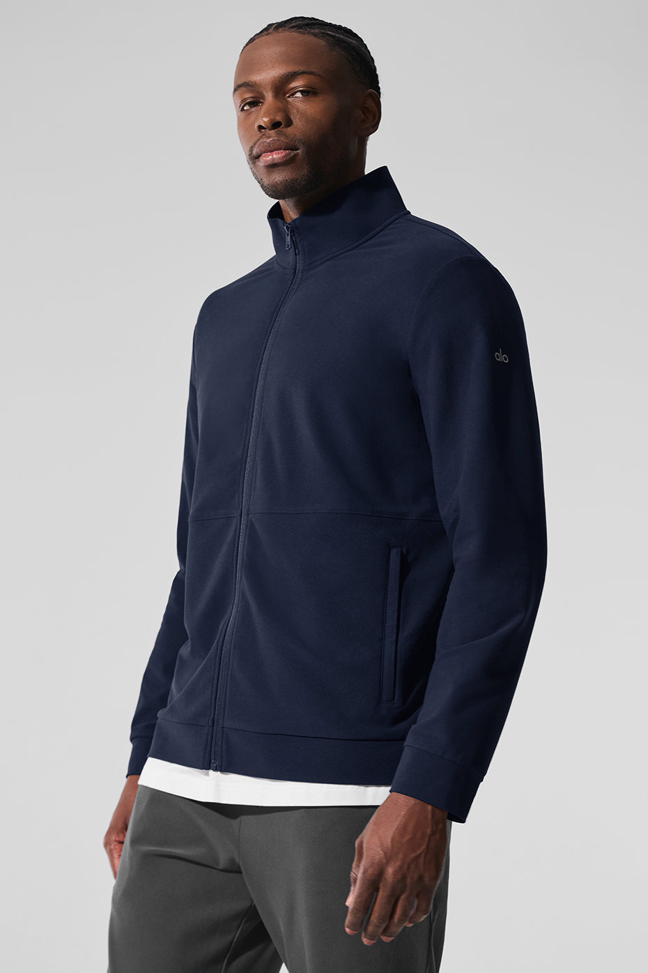 Alo Conquer Max Mock Neck Full Zip - Navy