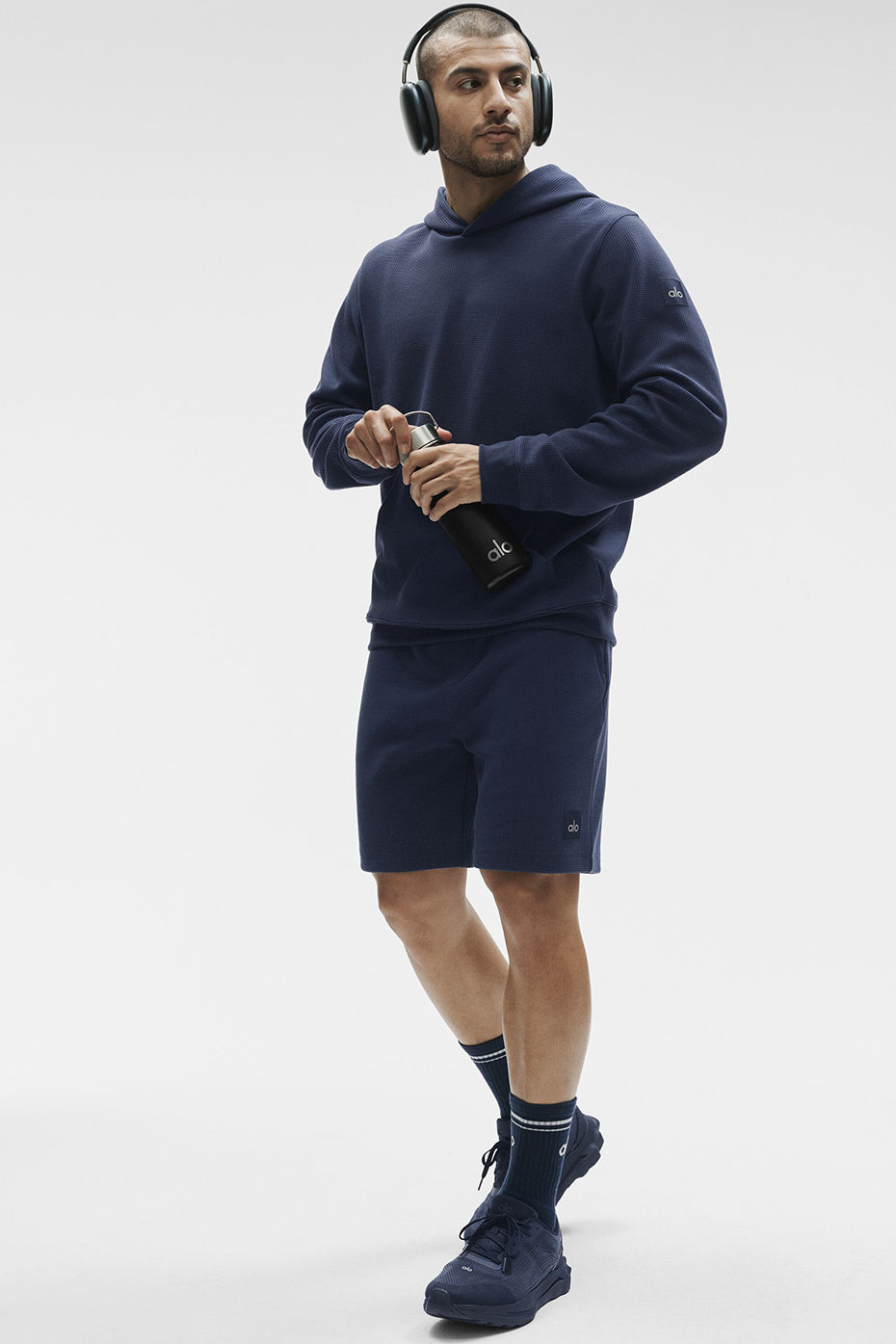 Alo 7" Waffle Lounge Short - Navy