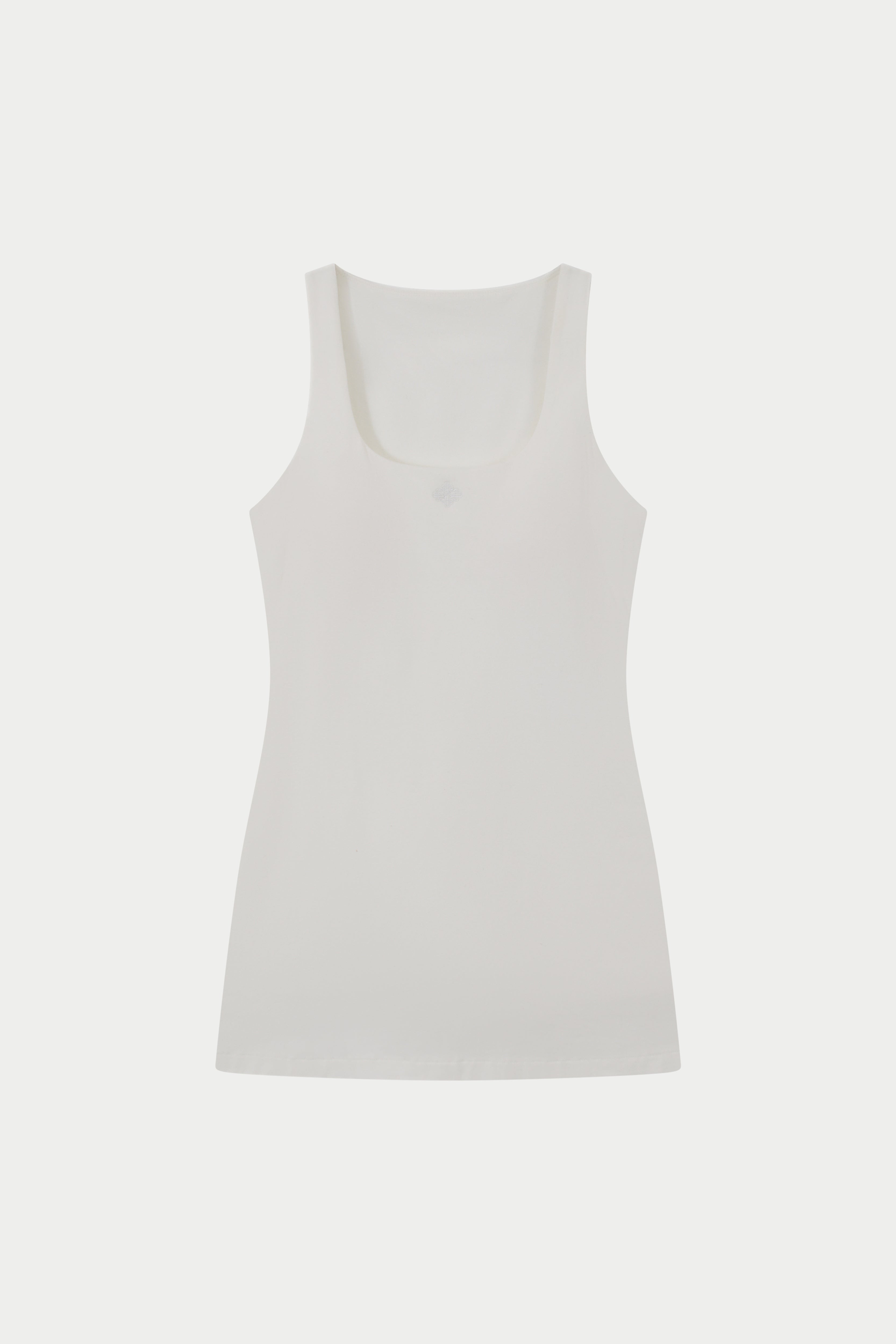 SOFT TOUCH SCOOP NECK DRESS - WHITE