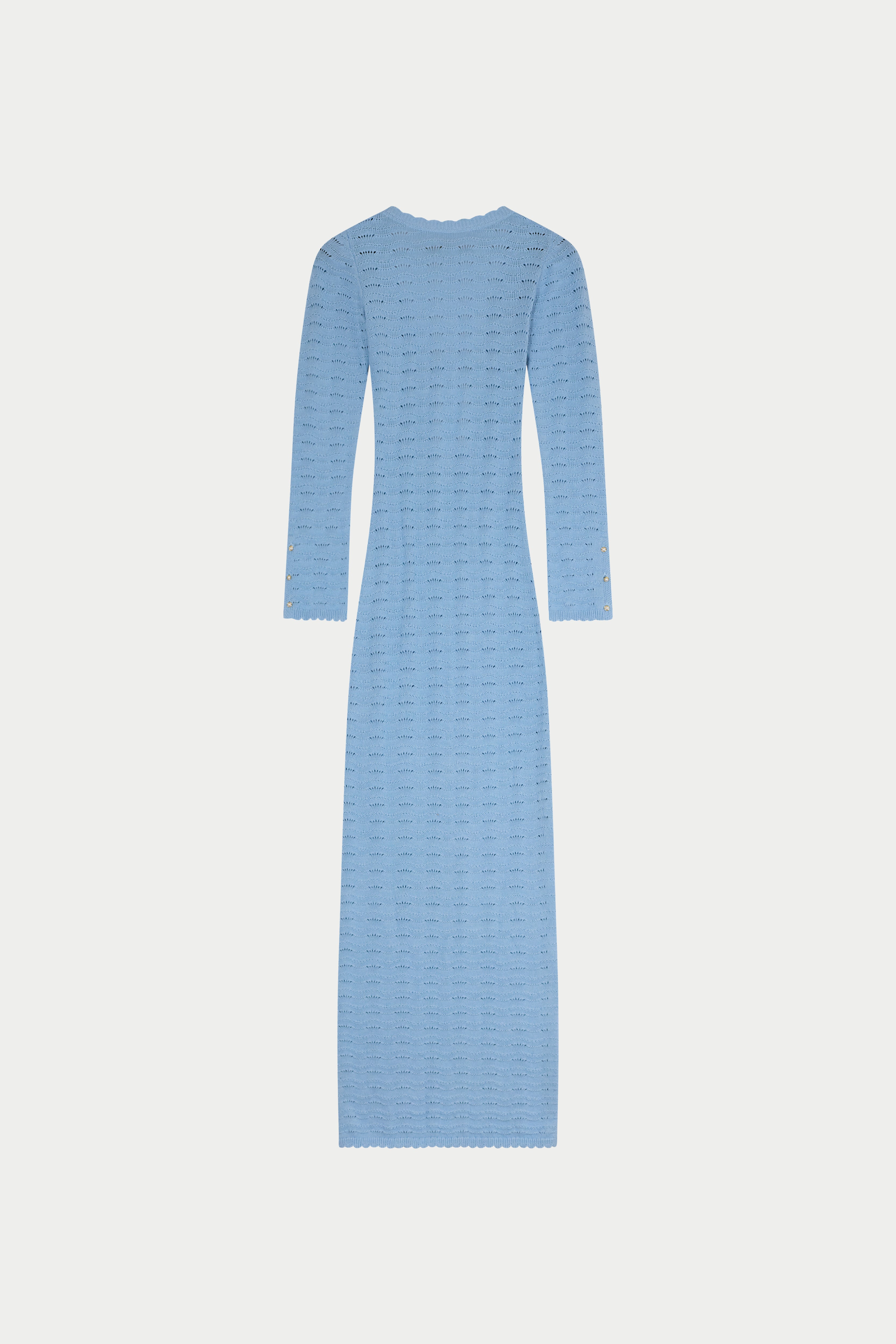 CROCHET KNIT TWO WAY MAXI DRESS - POWDER BLUE