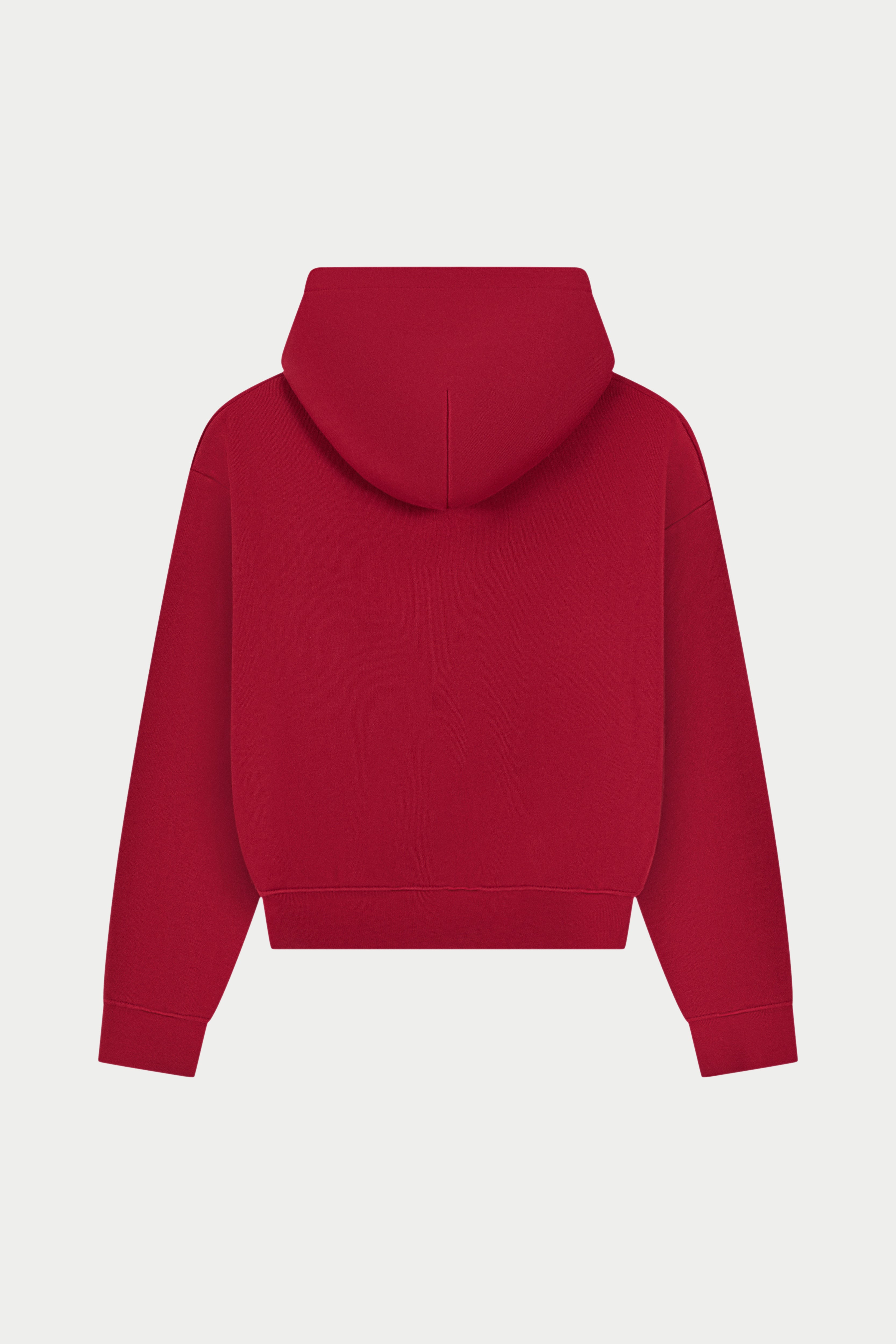 CTRE ZIP THROUGH RELAXED HOODIE - CHERRY