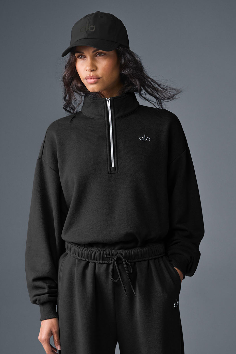 alo Accolade 1/4 Zip Pullover ブラック Accolade 1/4 Zip Pullover - Black