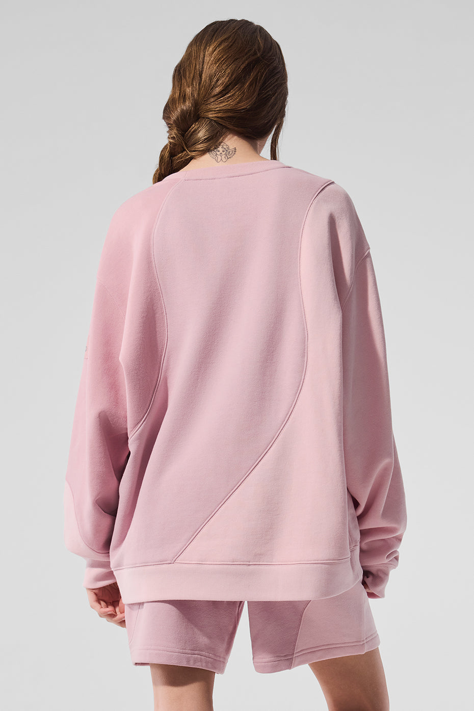 Alo Make Waves Crew Neck Pullover - Sunset Pink Tonal