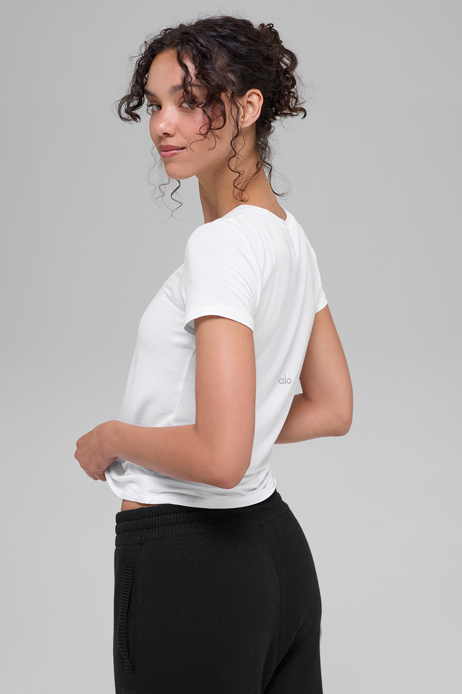 Alo All Day Short Sleeve - White