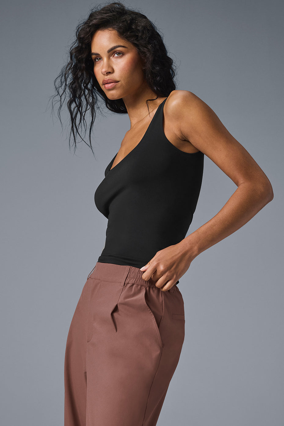 Alo Sheer Glow Tank - Black