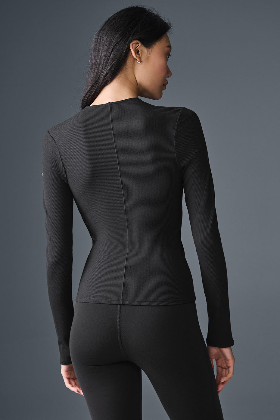 Alo Ribbed Mesmerize Long Sleeve - Black