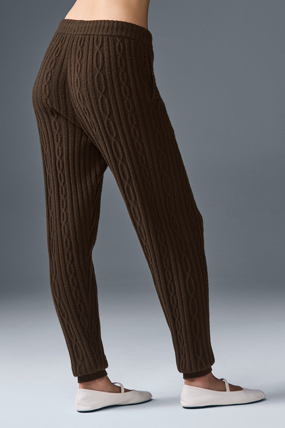 Alo Cable Knit Winter Bliss Pant - Espresso