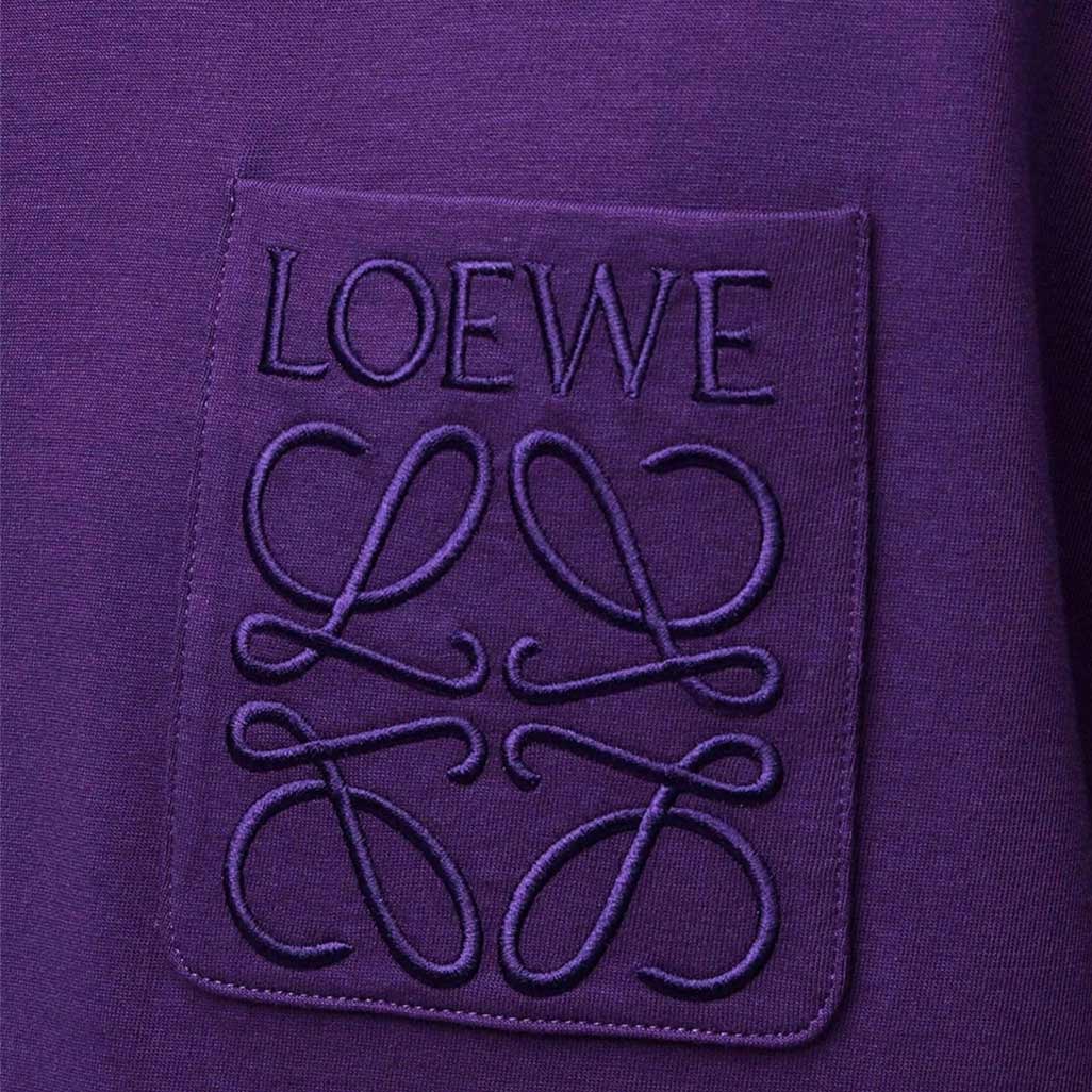 Loewe Pocket Tonal Logo Relaxed Fit T-Shirt Purple