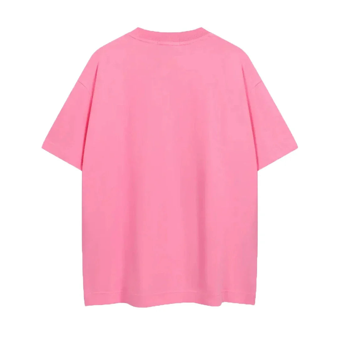 Acne Studios Stockholm Logo T-Shirt Embroidered Logo Relaxed Fit Bubble Pink