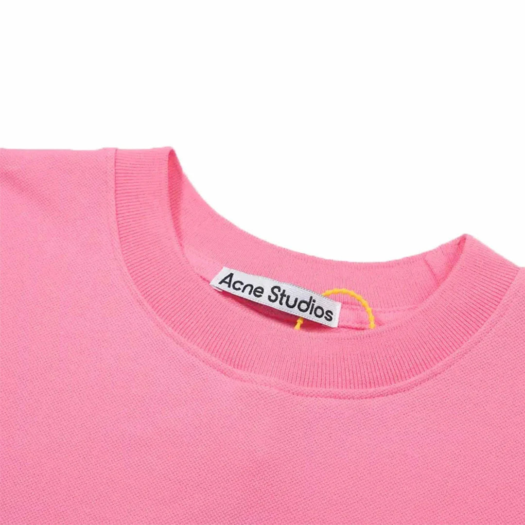 Acne Studios Stockholm Logo T-Shirt Embroidered Logo Relaxed Fit Bubble Pink