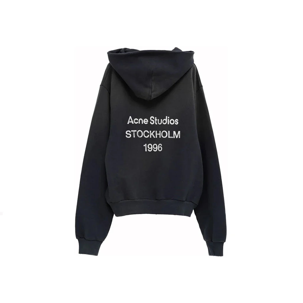 Acne Studios Logo Hooded Sweater 1996 Stockholm Faded Black