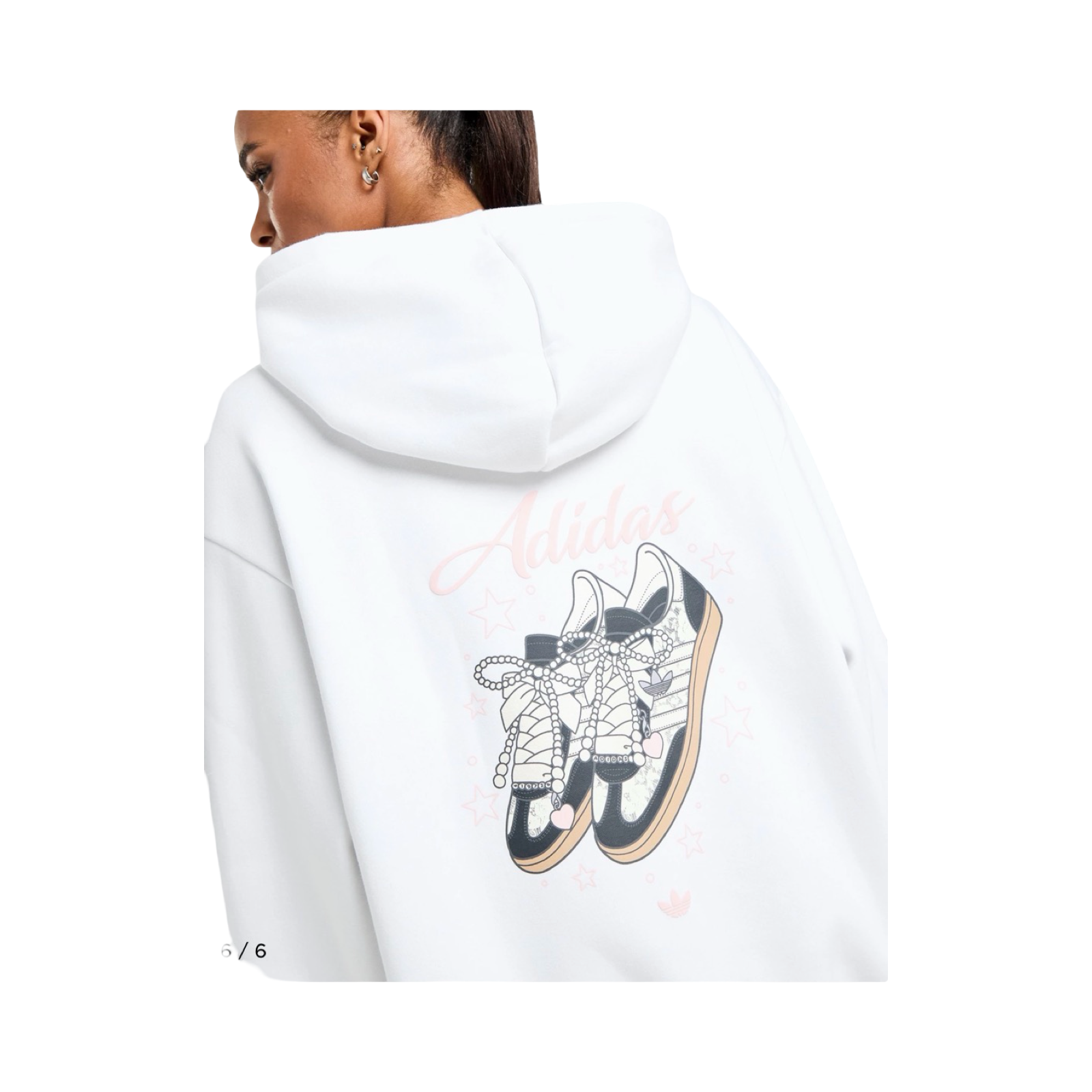 ADIDAS ORIGINALS CHARM FOOTWEAR OVERHEAD HOODIE - WHITE