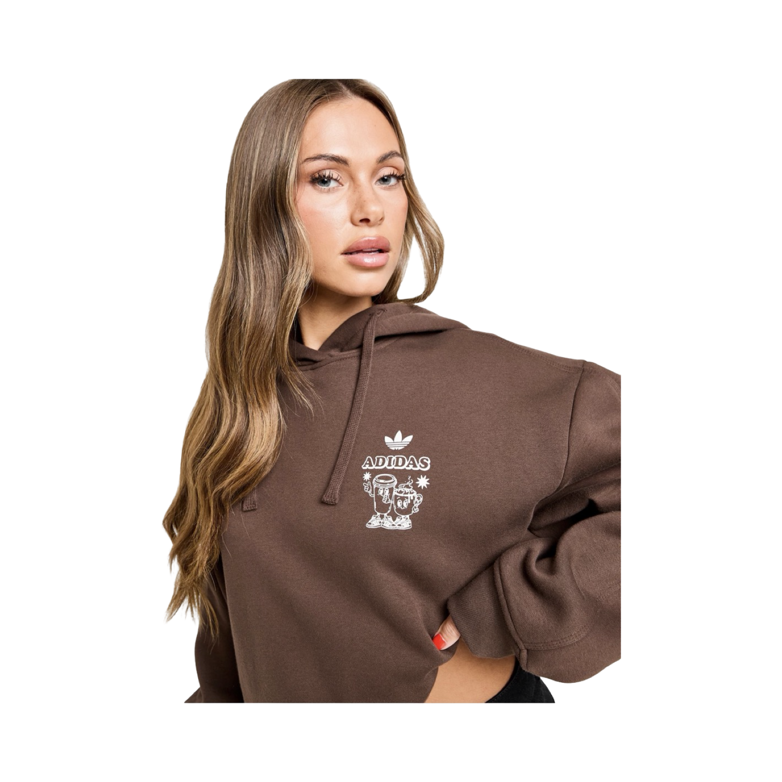 ADIDAS ORIGINALS COFFEE CLUB OVERHEAD HOODIE - BROWN