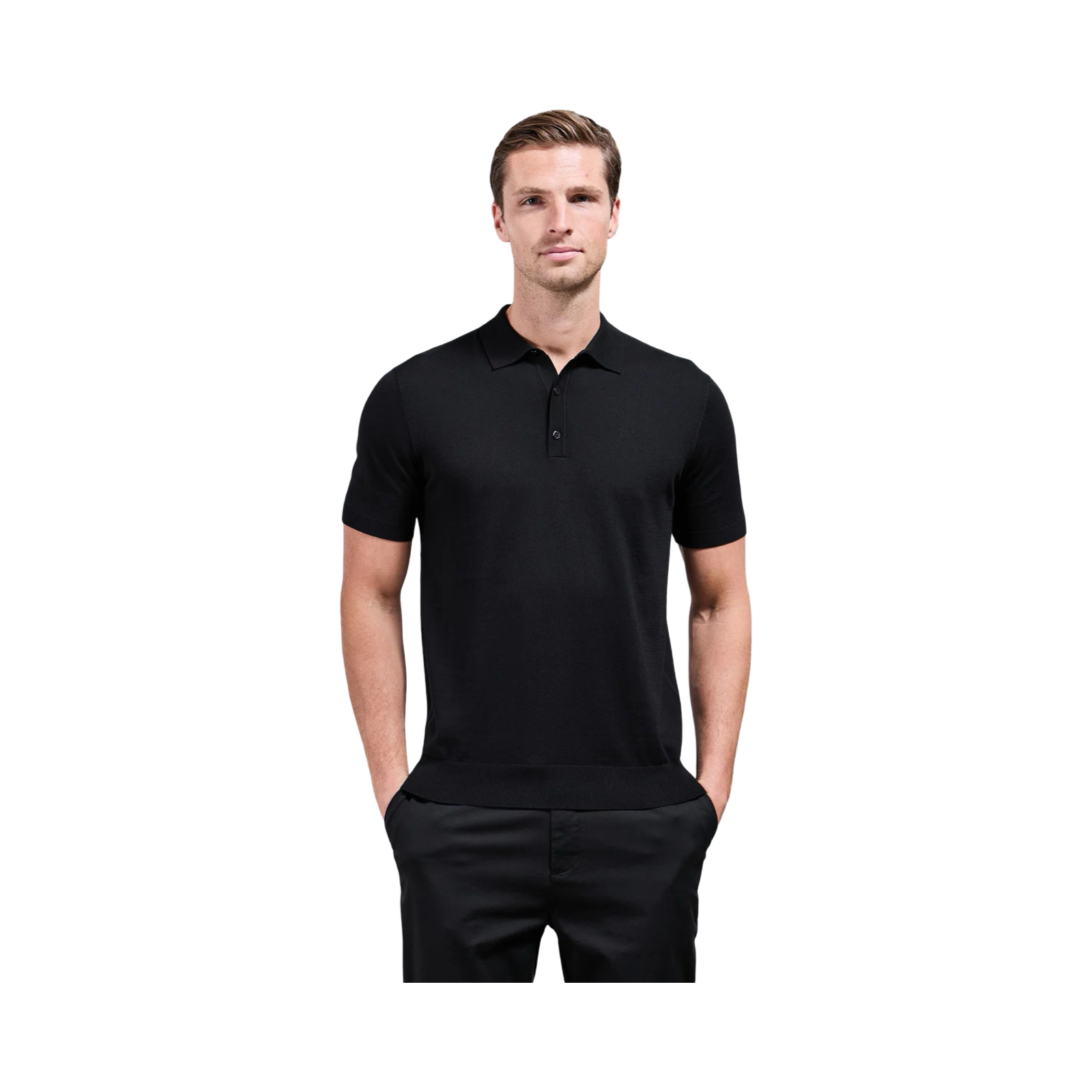 ARNE SHORT SLEEVE POLO SHIRT BLACK