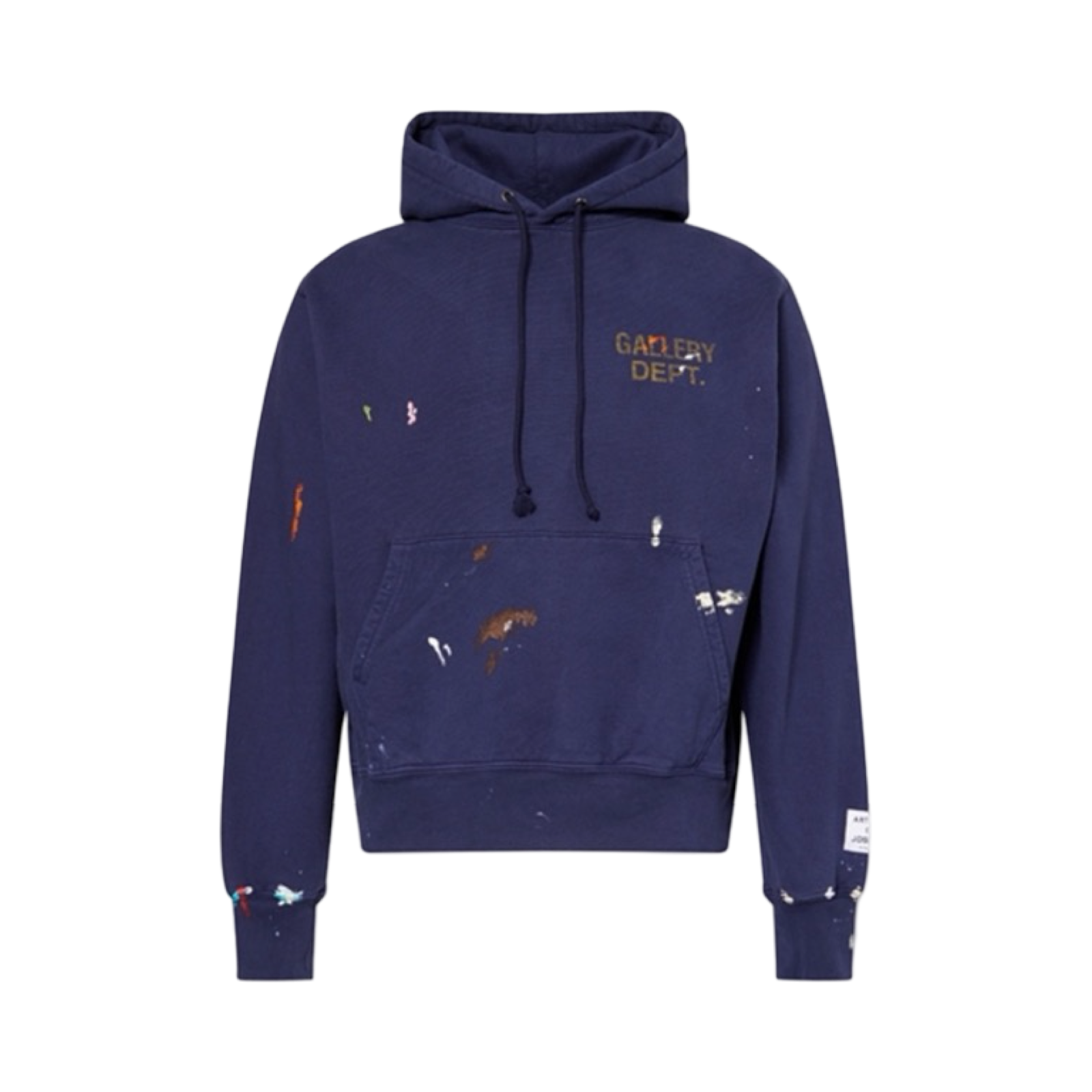 GALLERY DEPT PAINT LOGO RELAXED-FIT COTTON-JERSEY HOODIE - VINTAGE NAVY