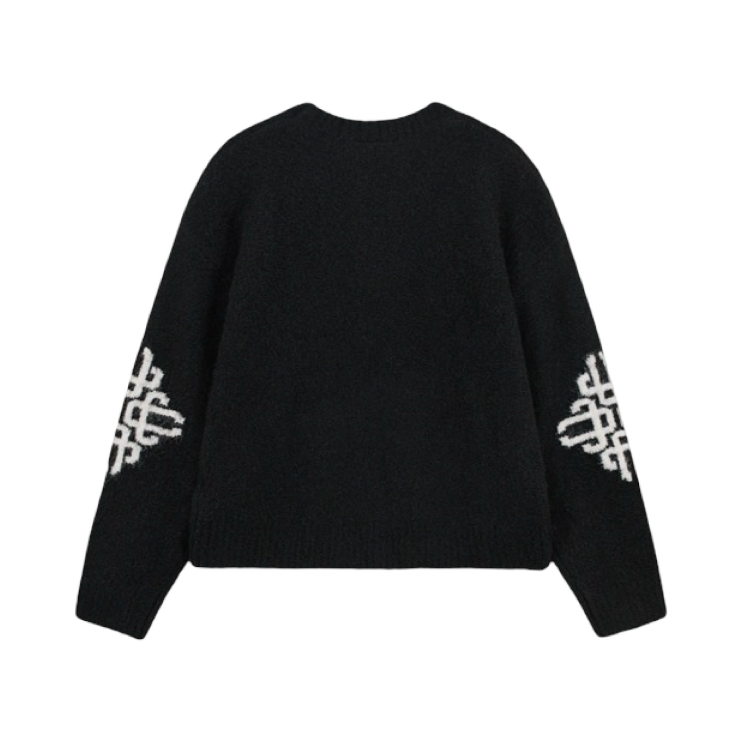 COUTURE CLUB BRUSHED SLEEVE KNITTED CREW BLACK