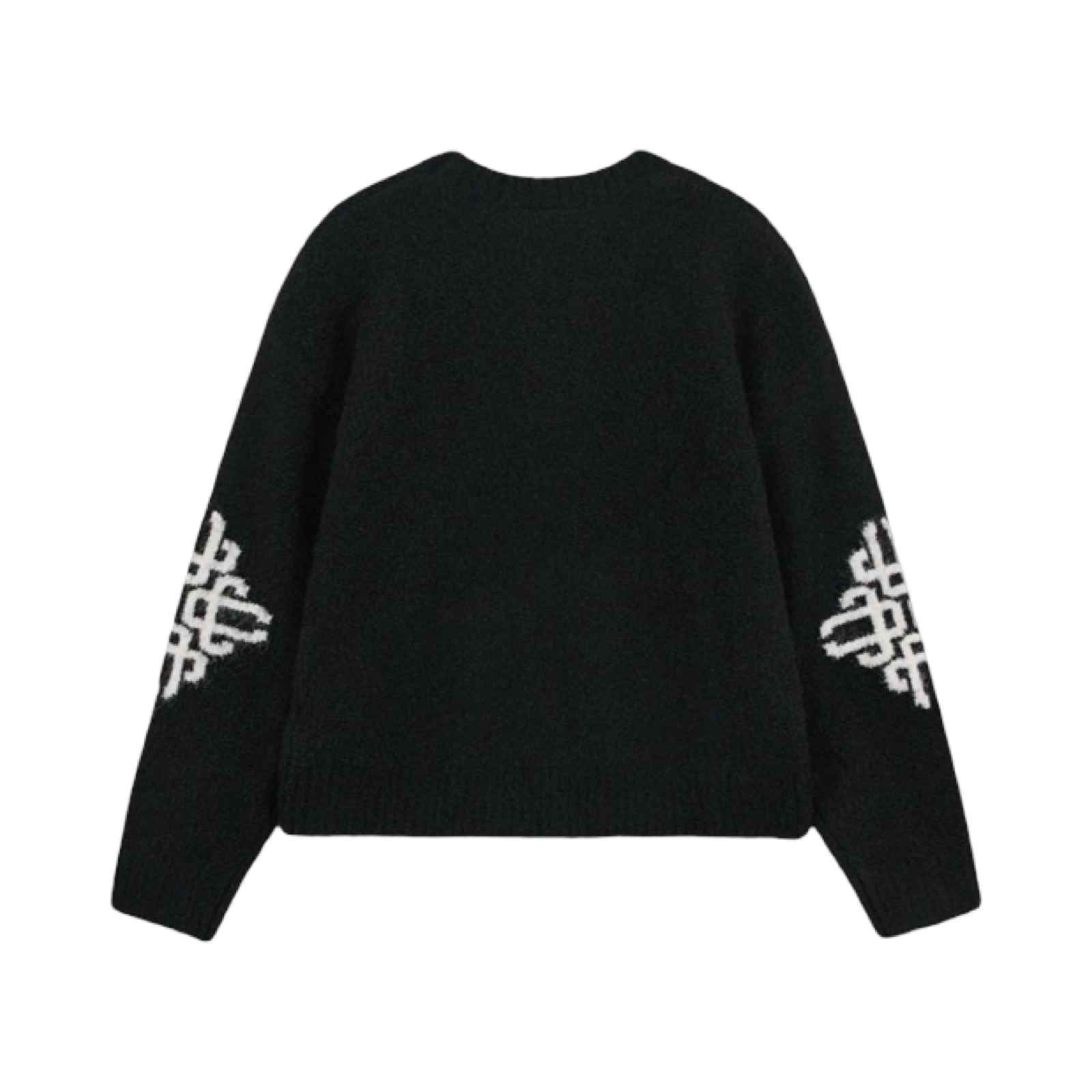 THE COUTURE CLUB BRUSHED SLEEVE KNITTED CREW BLACK