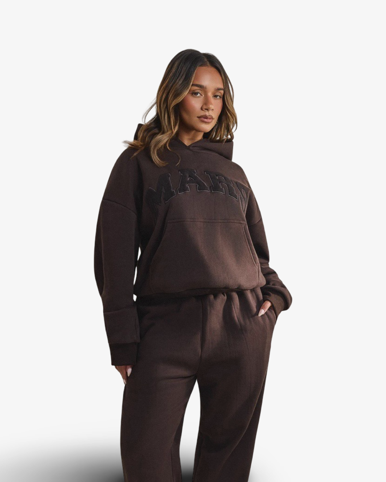 MARS THE LABEL VARSITY HOODIE - CHOCOLATE
