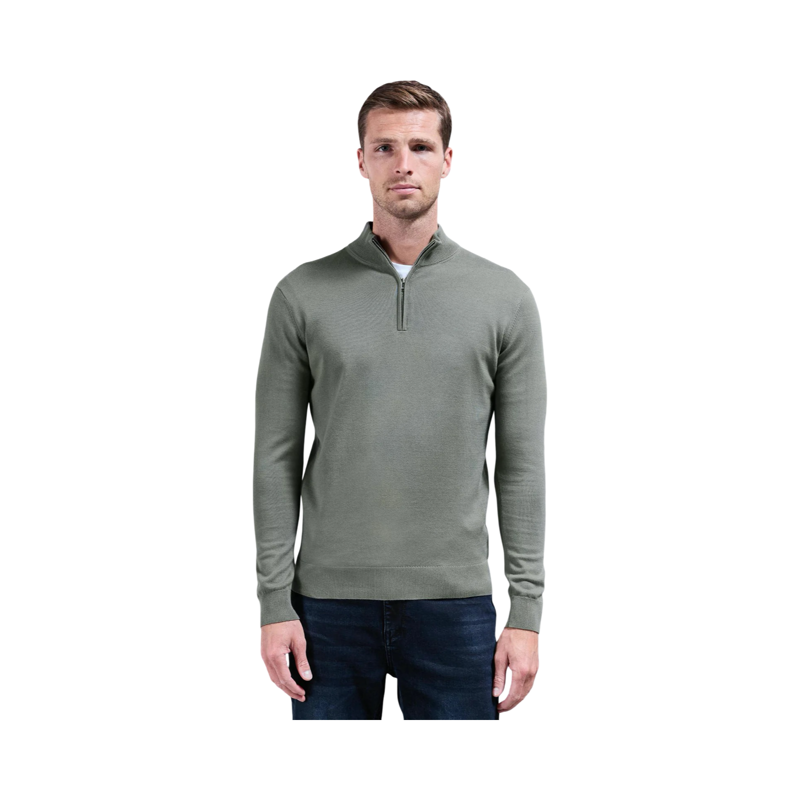 ARNE HALF ZIP JUMPER SAGE