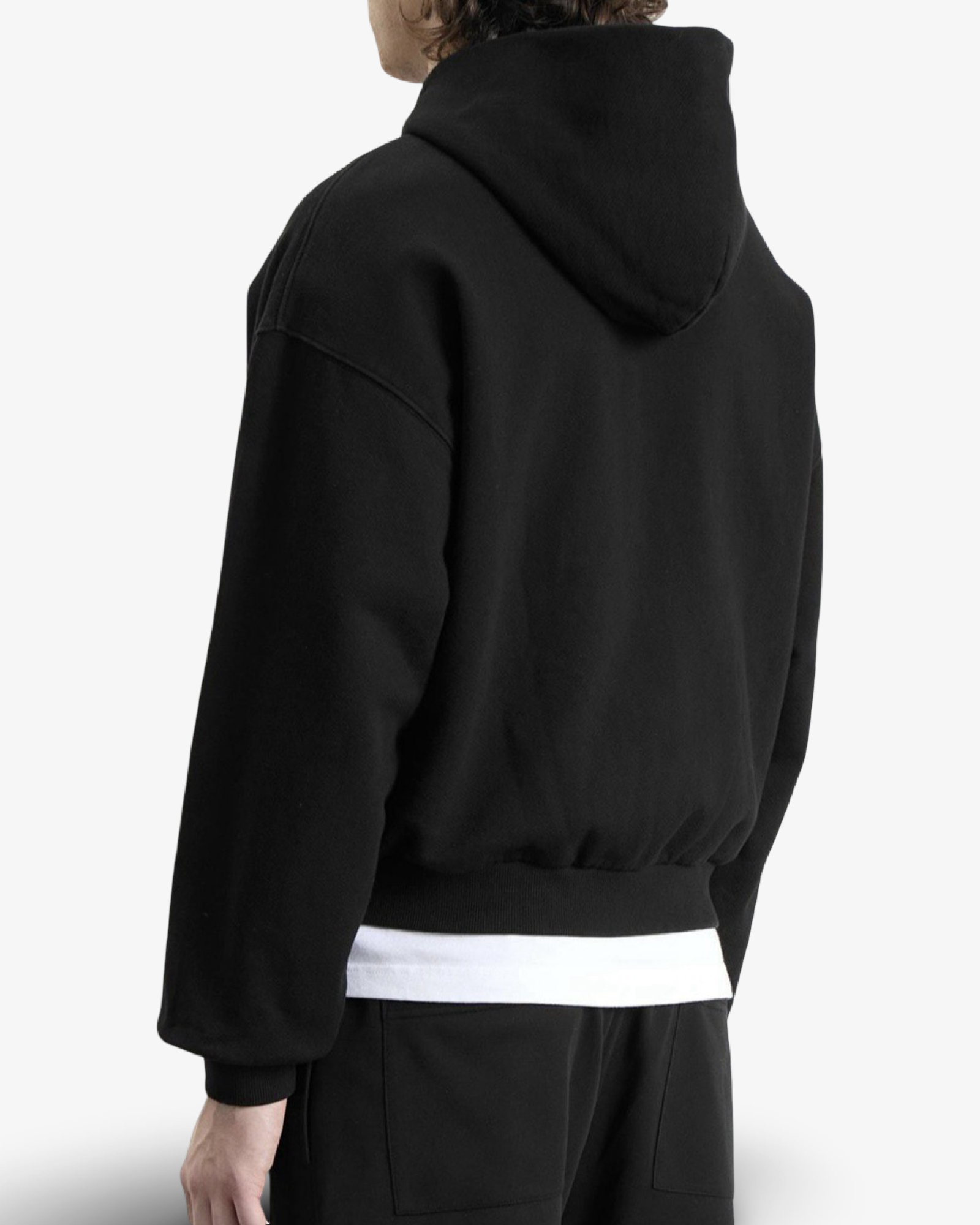 COLE BUXTON NYLON TAPE ZIP HOODIE - VINTAGE BLACK